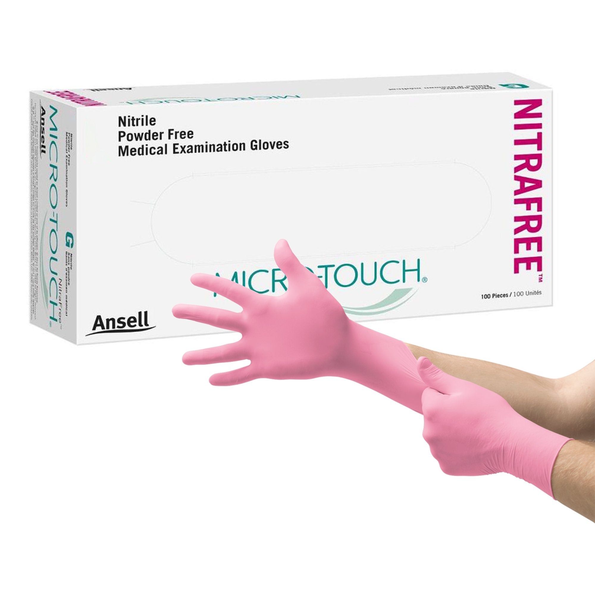 Micro-Touch® NitraFree™ Nitrile Exam Glove, Medium, Pink