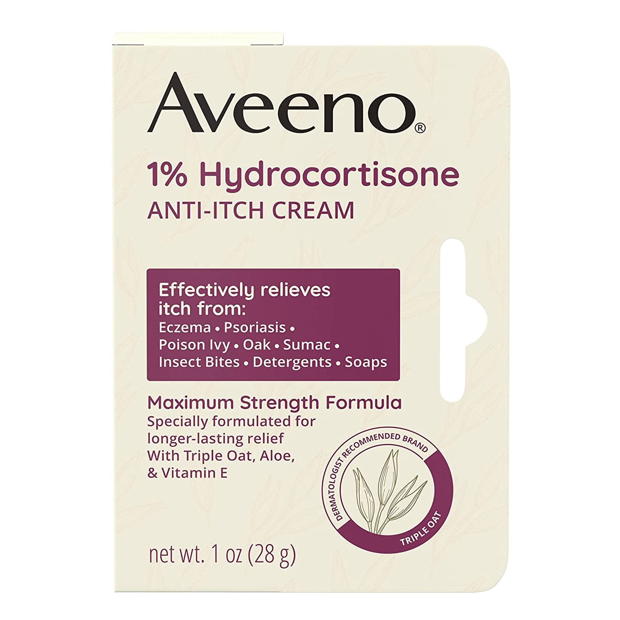 Aveeno® Active Naturals 1% Hydrocortisone Anti-Itch Cream Maximum Strength Formula