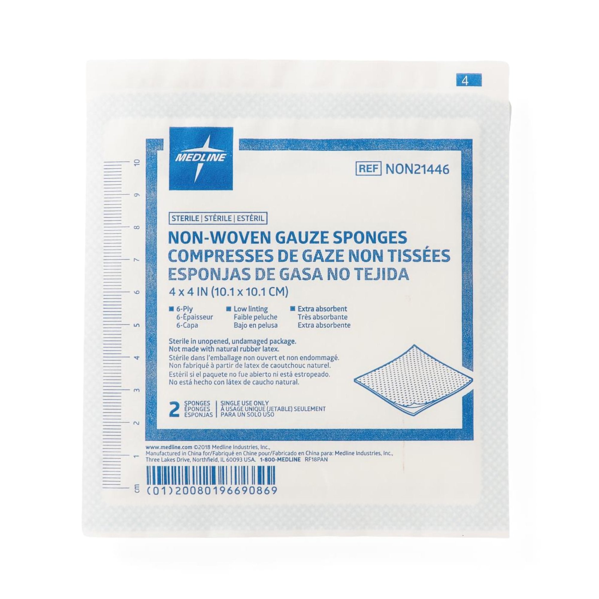 Avant Gauze® Sterile Nonwoven Sponge, 4 x 4 Inch