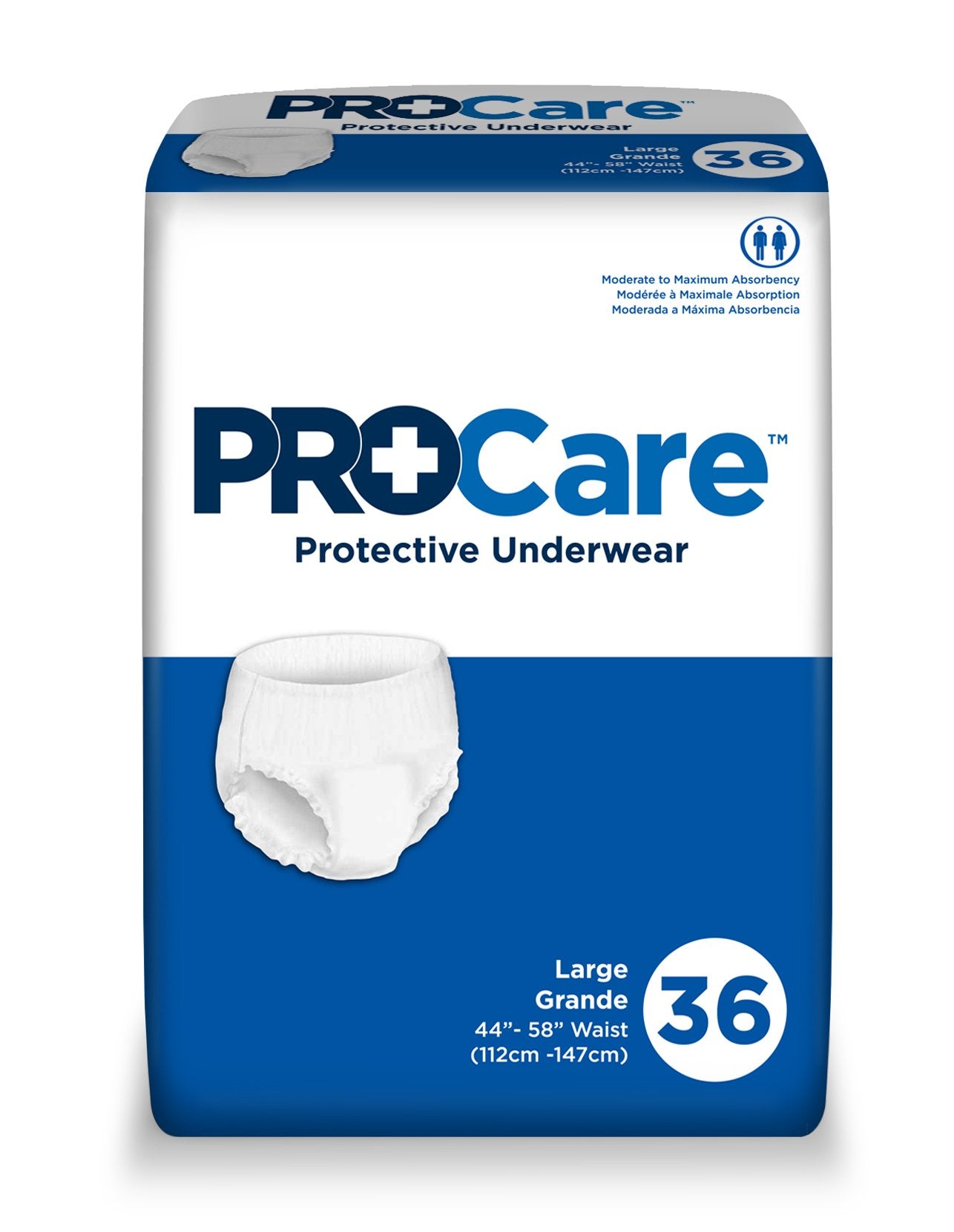 Unisex Adult Absorbent Underwear ProCare™ Pull On with Tear Away Seams Large Disposable Moderate Absorbency