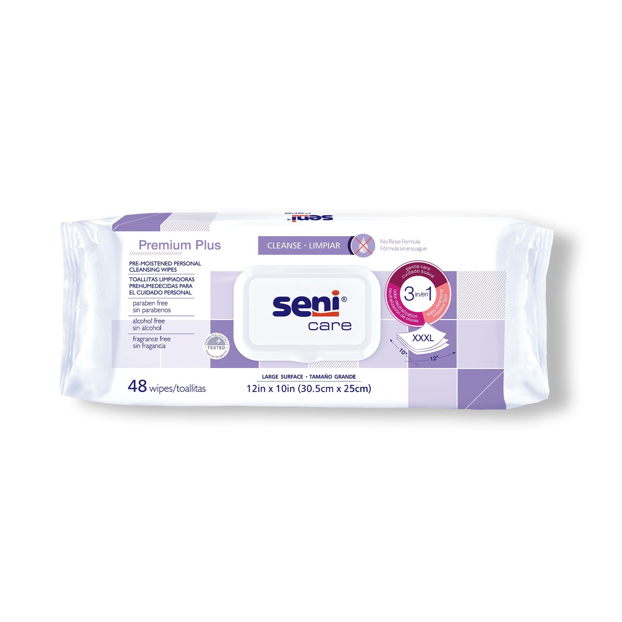 Personal Cleansing Wipe Seni® Care Soft Pack Unscented 48 Count