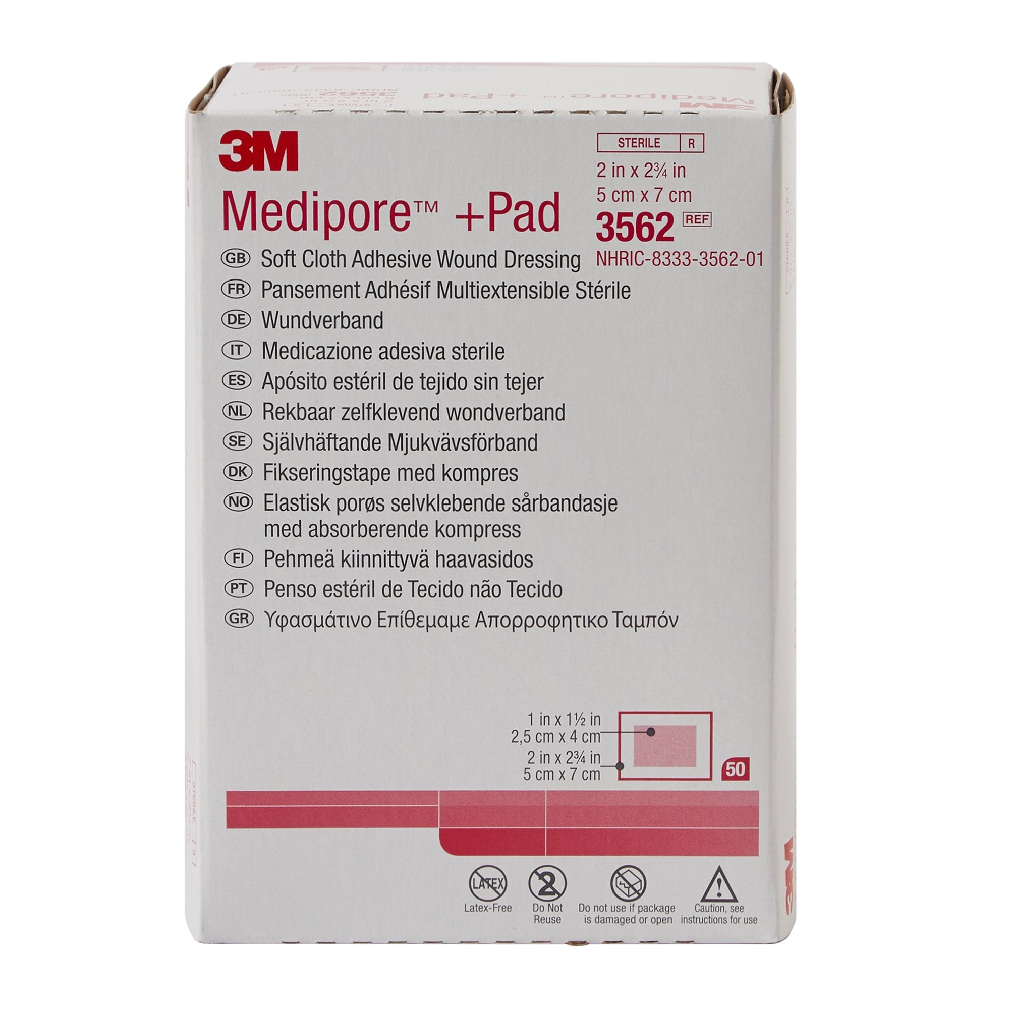 3M™ Medipore™ Sterile Adhesive Dressings, 2 x 2-3/4 Inch