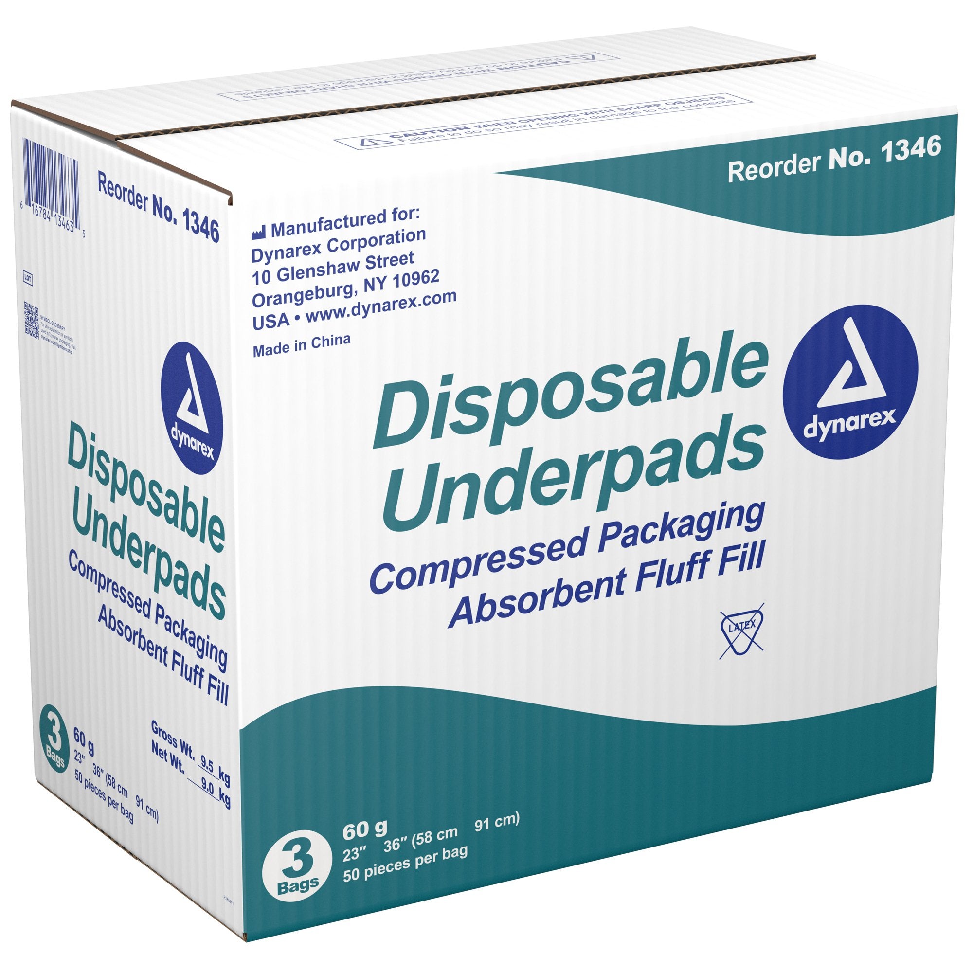 Dynarex® Absorbent Fluff Fill Underpad, 23 x 36 Inch