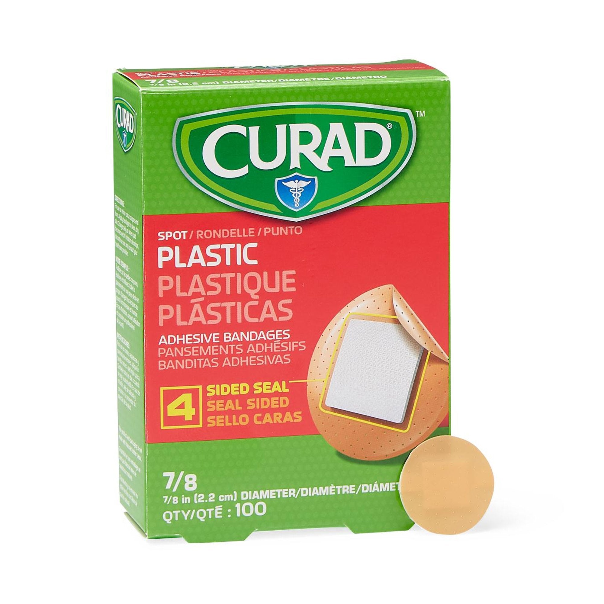 Curad® Round Tan Adhesive Spot Bandage, 7/8 Inch