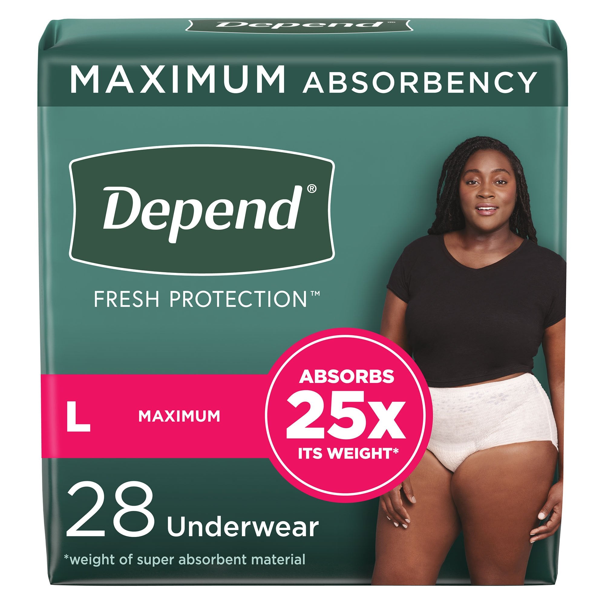 Depend® Fresh Protection™ Womens Maximum Absorbency Underwear, Large, 28 ct.