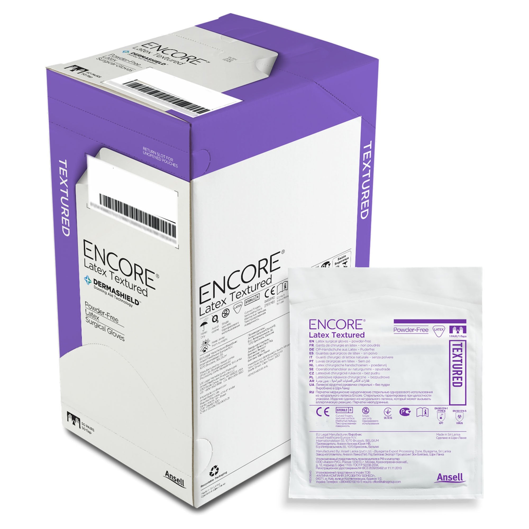 Encore® Latex Textured Surgical Glove, Size 6.5, Ivory