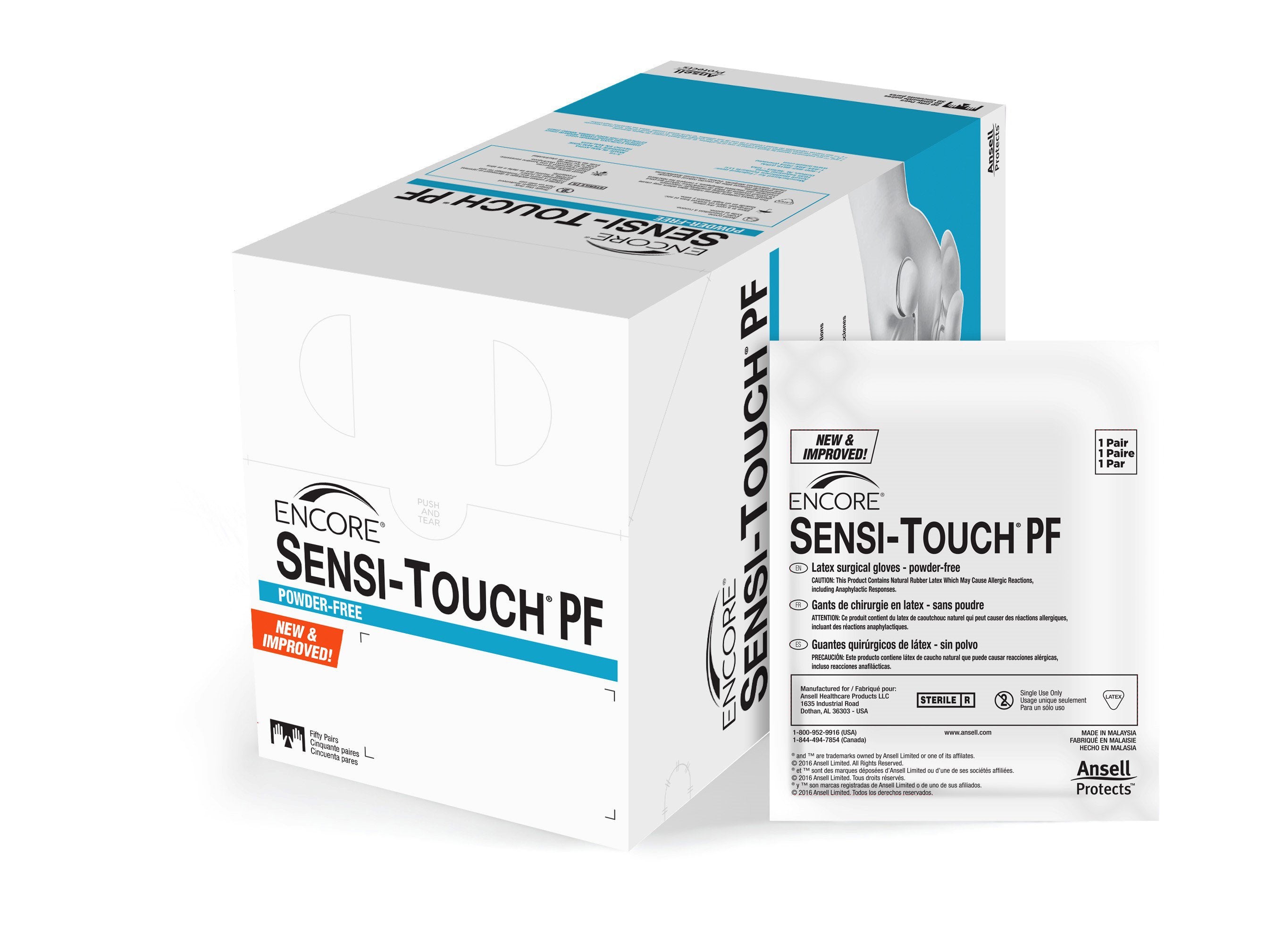 Encore® Sensi-Touch® PF Latex Surgical Glove, Size 6.5, Natural