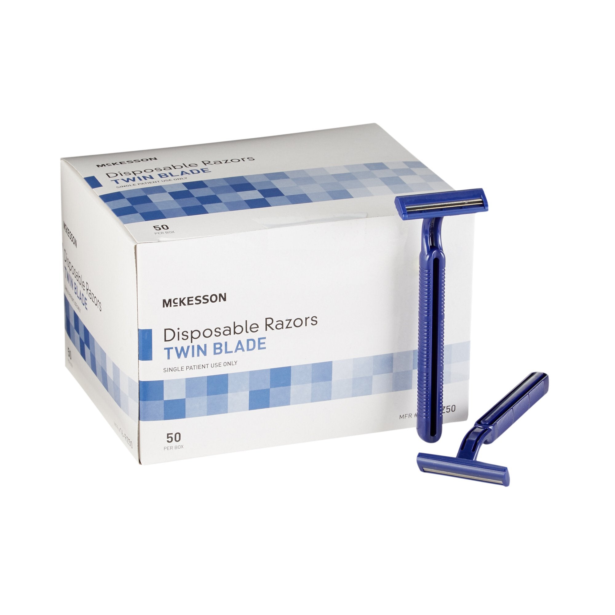 McKesson Twin-Blade Disposable Razor, Blue