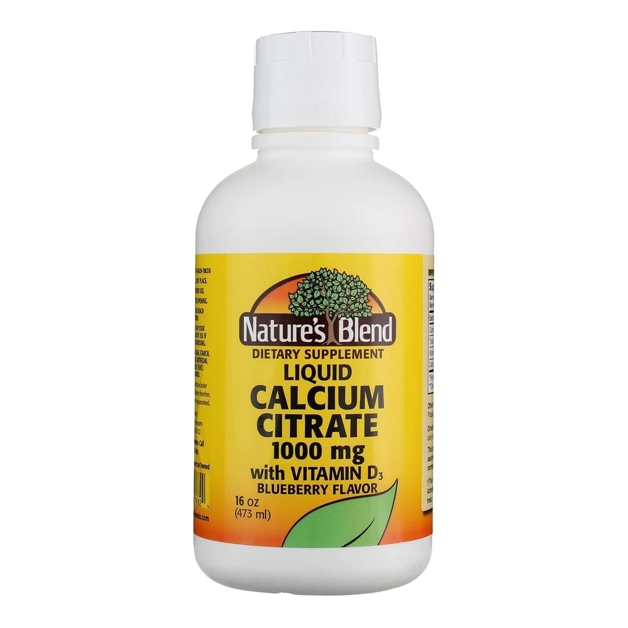 Joint Health Supplement Nature's Blend Calcium Citrate / Vitamin D3 1,000 mg Strength Liquid 16 oz. Blueberry Flavor