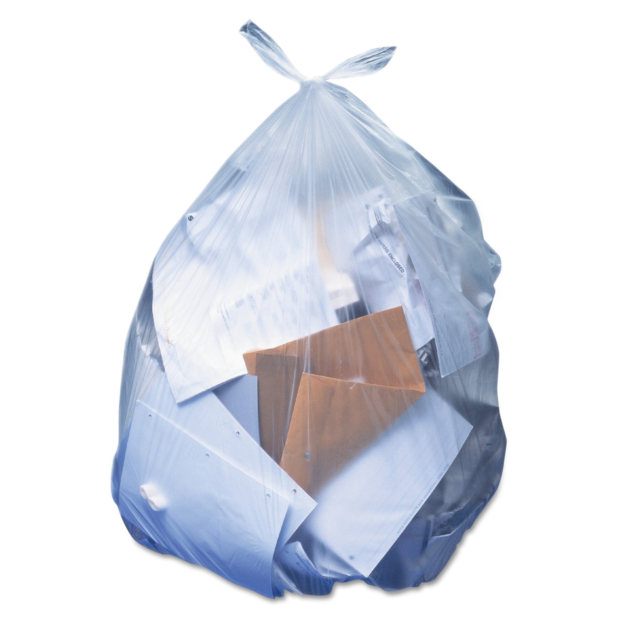 Trash Bag Heritage™ 60 gal. Clear LLDPE 1.1 mil 38 X 58 Inch Star Seal Bottom Flat Pack