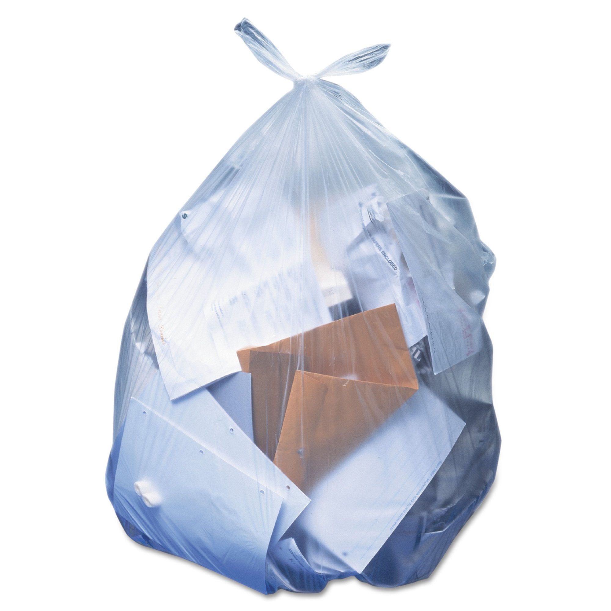 Trash Bag Heritage™ 56 gal. Clear LLDPE 1.1 mil 43 X 47 Inch Star Seal Bottom Flat Pack