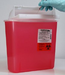 Sharps Container OakRidge™ M Style Translucent Red Base 10-3/20 H X 4.67 W X 12.09 L Inch Horizontal Entry 1.25 Gallon