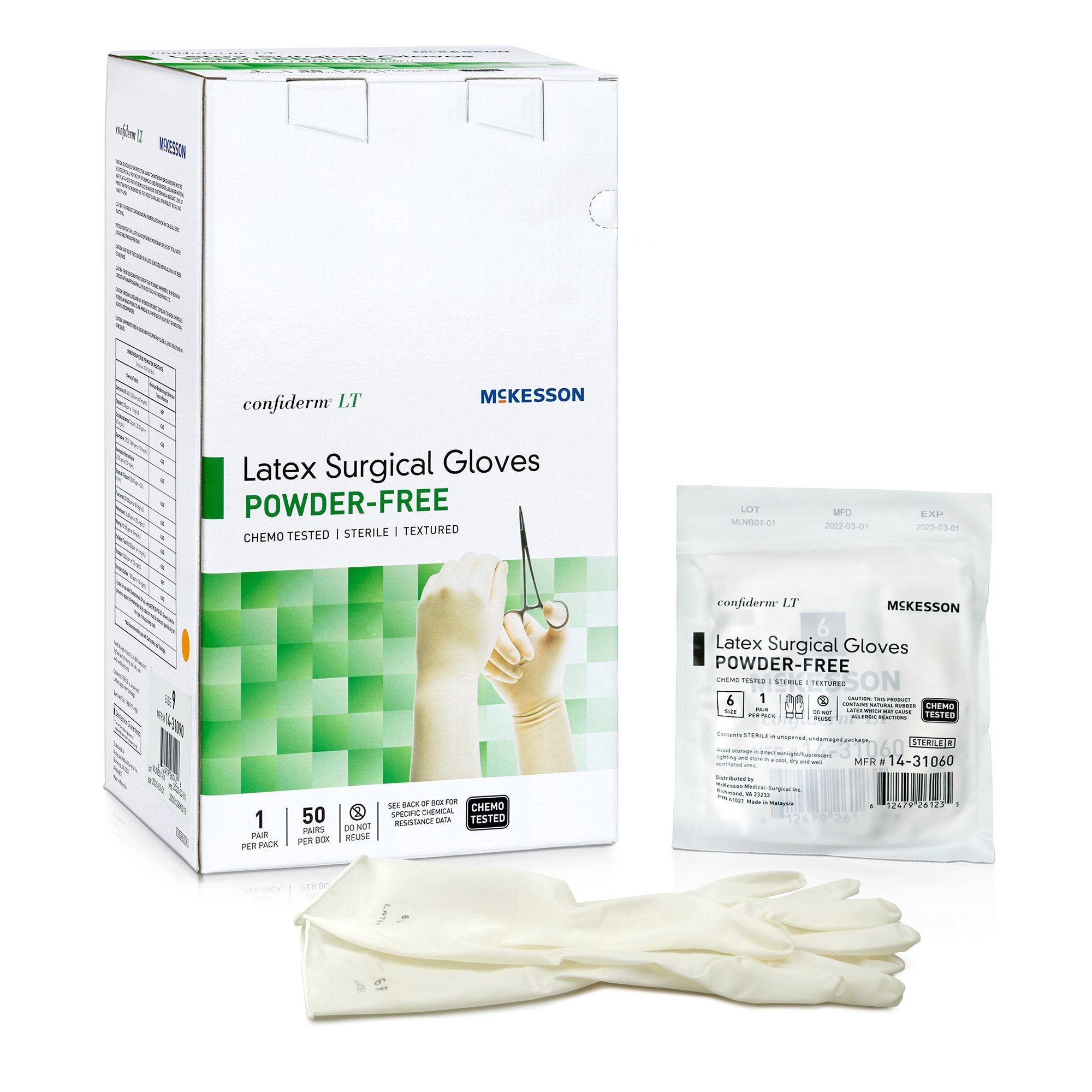 Confiderm® LT Latex Surgical Glove, Size 6, Ivory