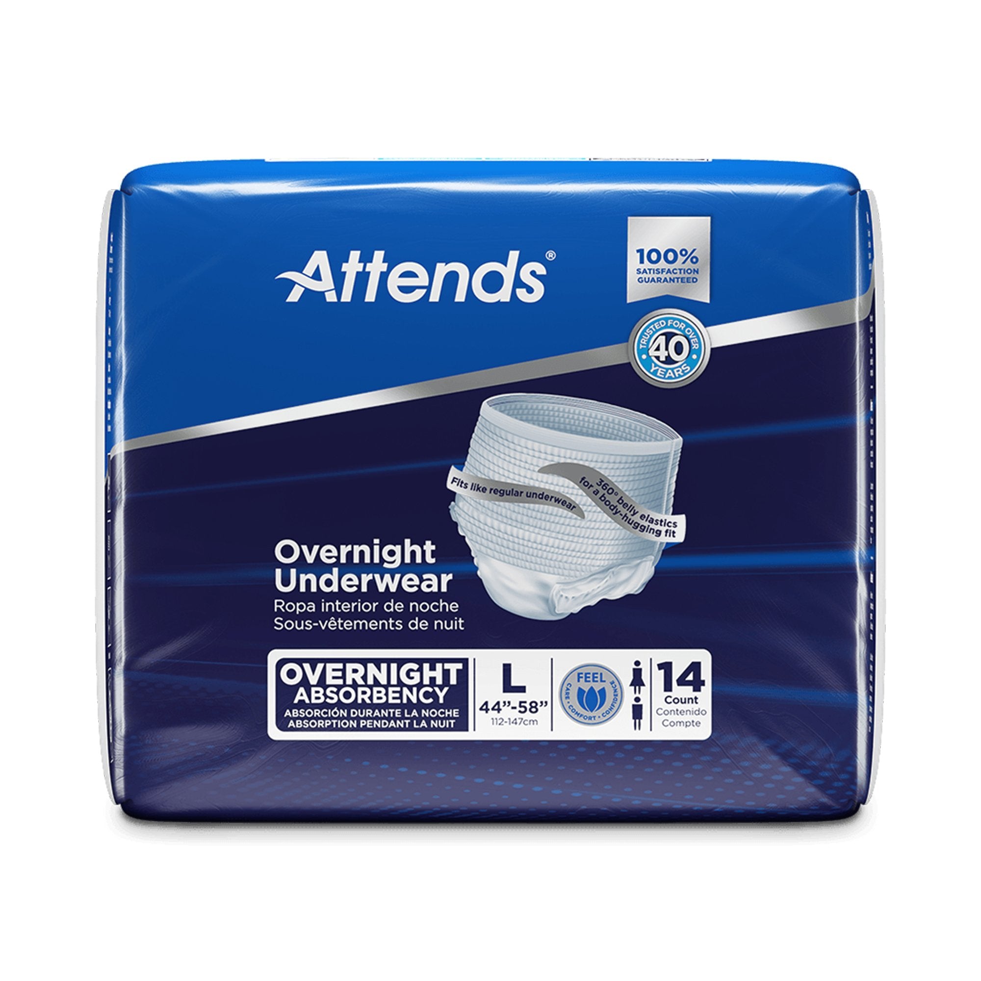 Attends® Overnight Underwear with Extended Wear Protection, Large