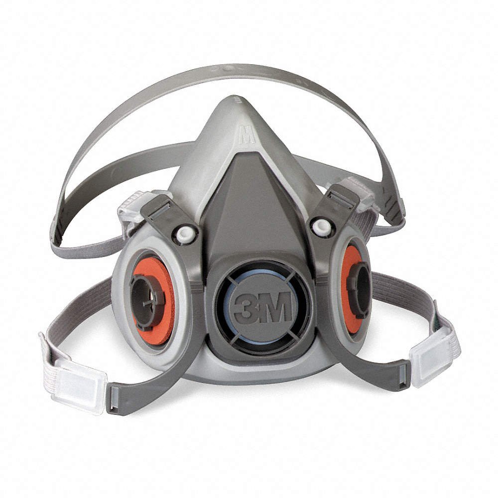 3M™ 6000 Reusable Respirator Industrial N95 Half Face 4 Point Adjustable Head Strap Medium Gray / White