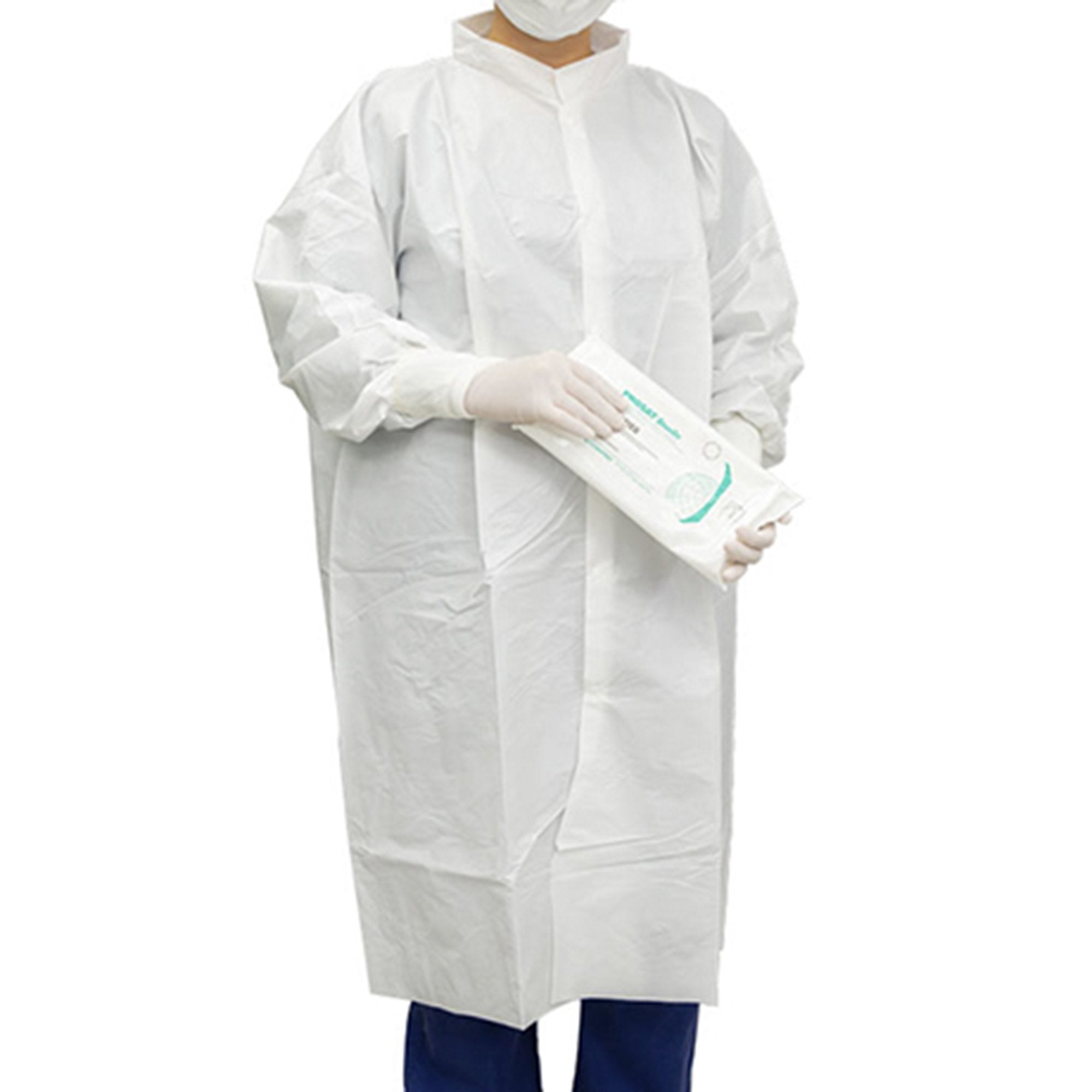 Cleanroom Lab Coat Contec® CritiGear™ White 2X-Large Knee Length Microporous Fabric Disposable