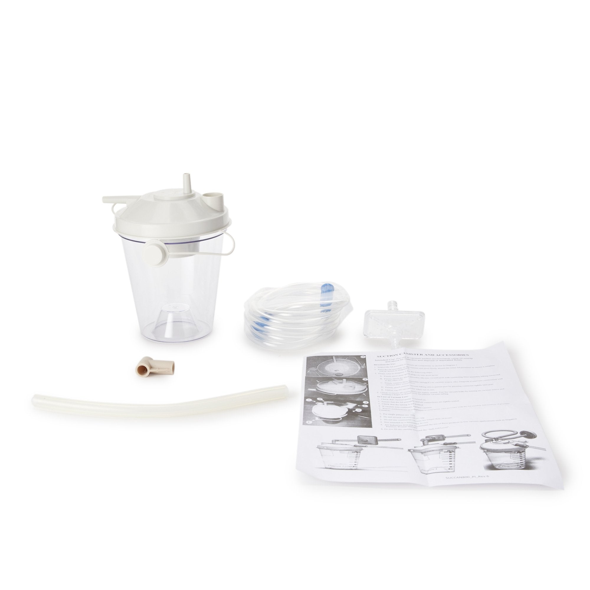 Suction Canister Kit 800 mL Float Valve Shut-Off Lid