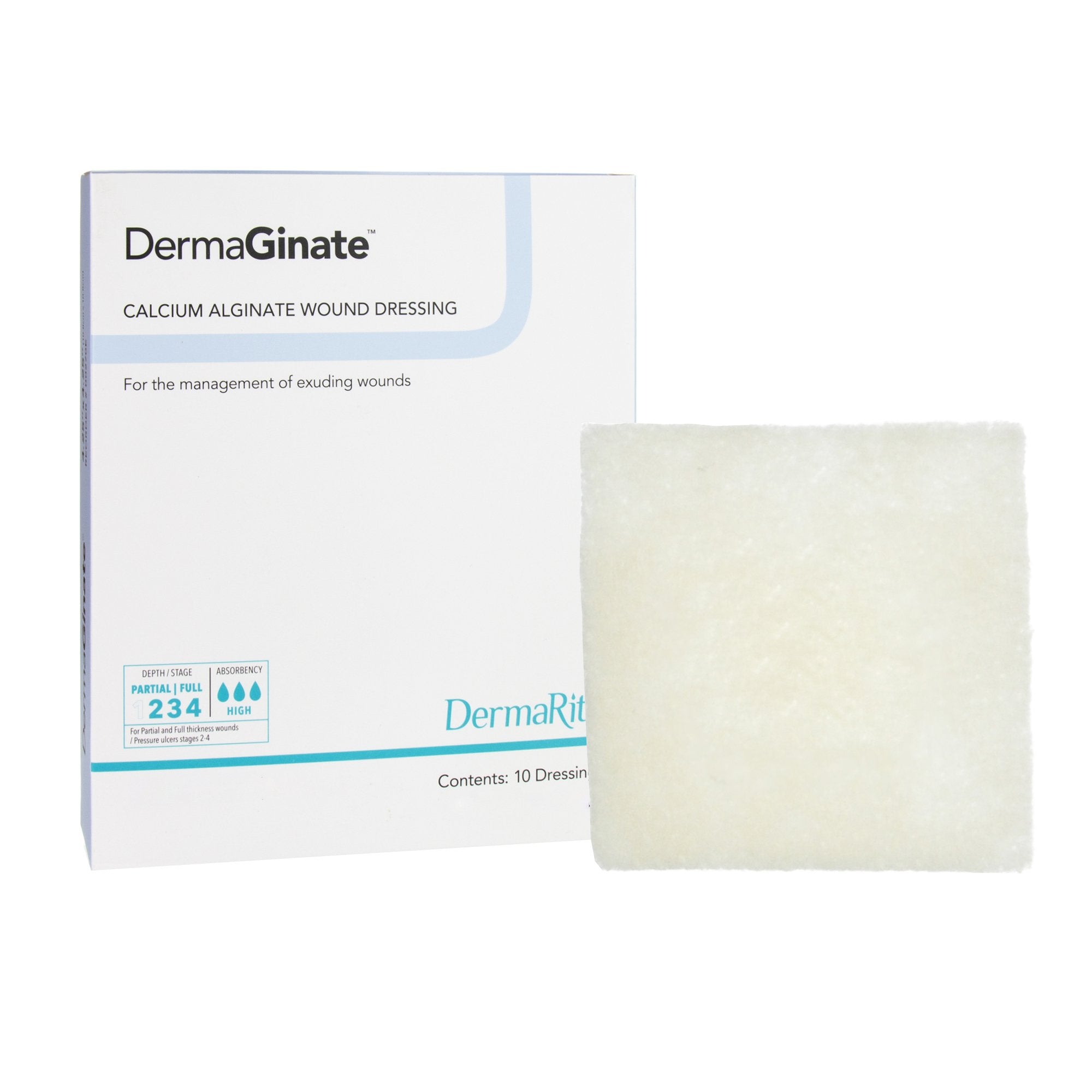 DermaGinate® Alginate Dressing, 2 x 2 inch