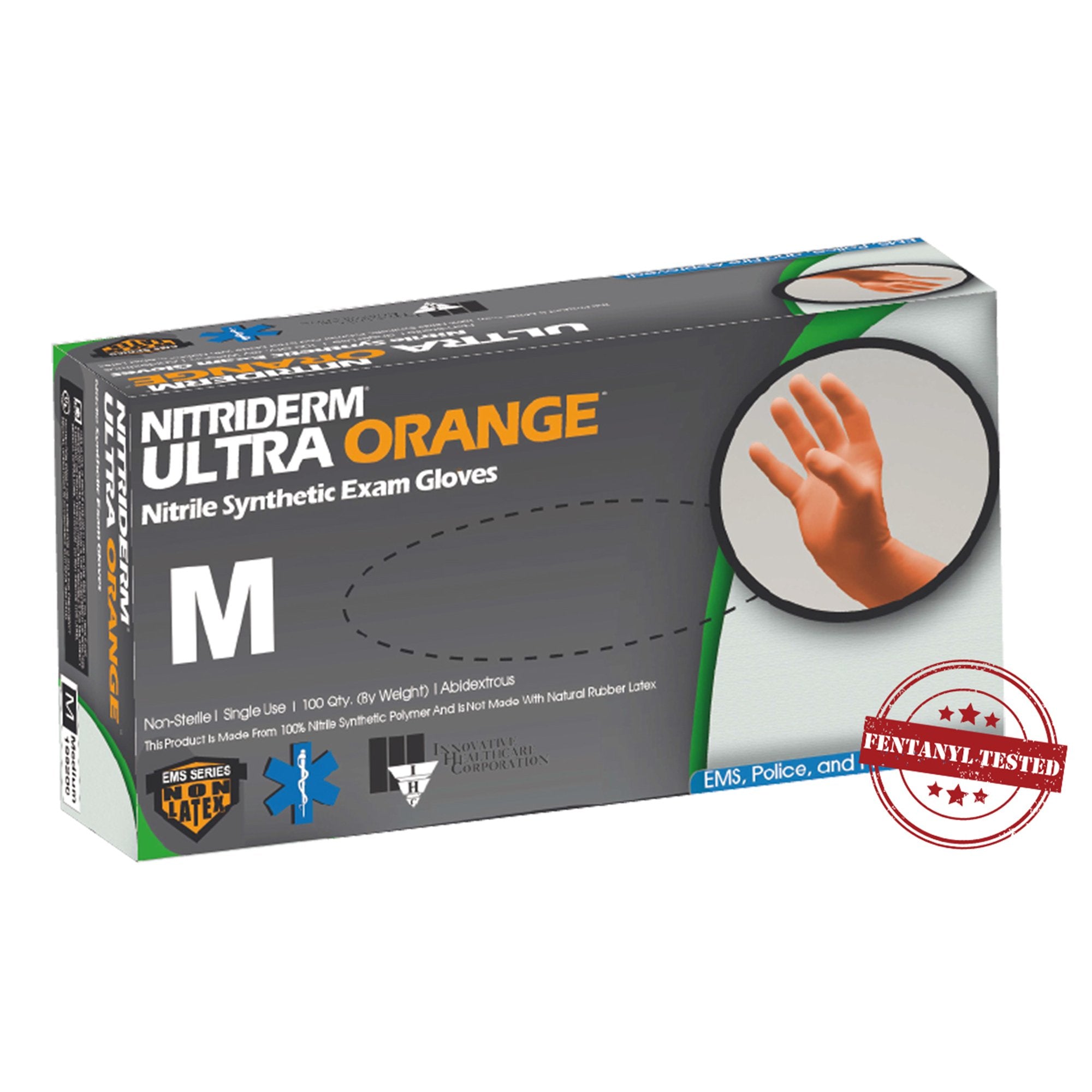 NitriDerm® Ultra Orange™ Exam Glove, Medium, Orange