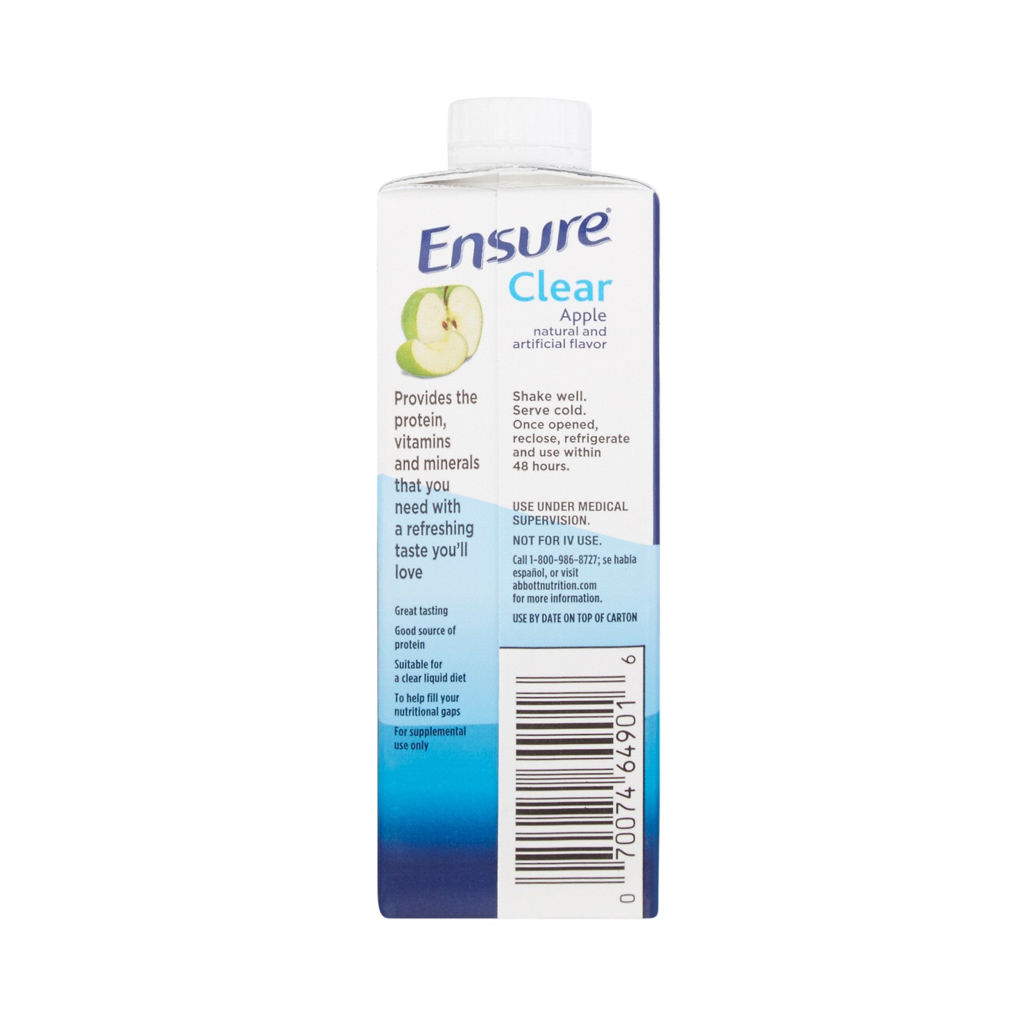Ensure® Clear Therapeutic Nutrition, Apple, 8-ounce carton