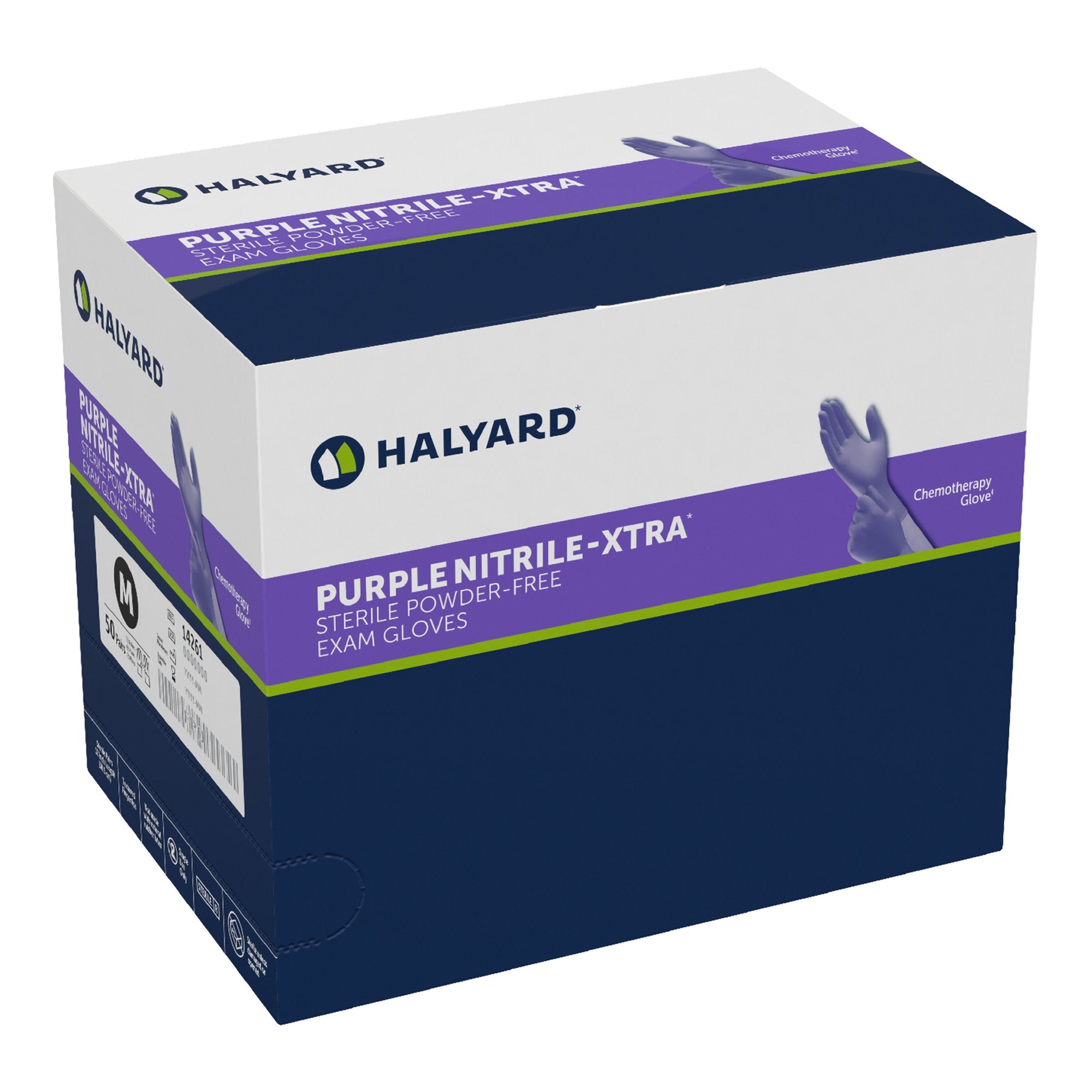 Purple Nitrile-Xtra™ Nitrile Extended Cuff Length Exam Glove, Medium