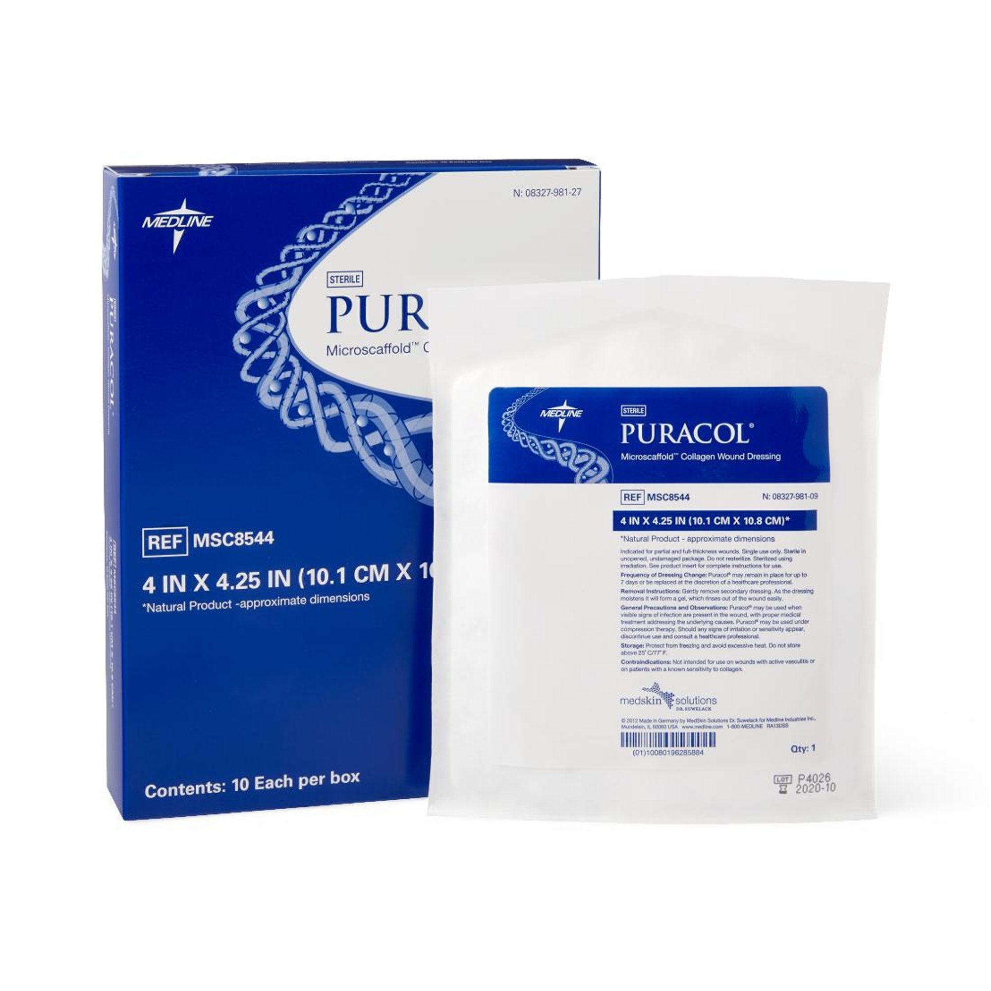 Puracol™ Collagen Dressing, 4 x 4¼ Inch