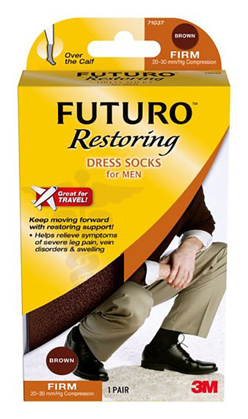 3M™ Futuro™ Lifestyle Compression Firm Dress Socks for Men, Black, X-Large