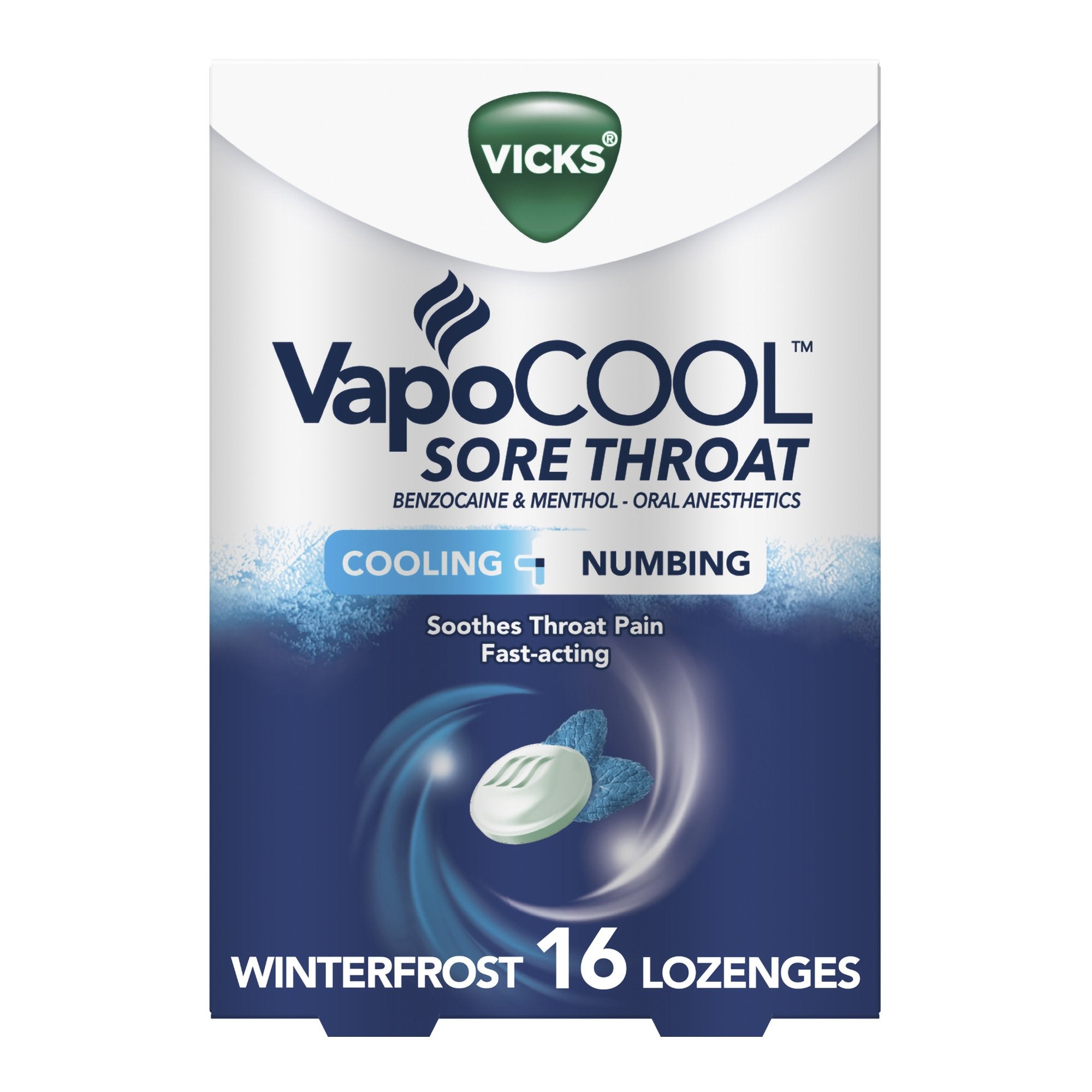 Sore Throat Relief Vicks® VapoCOOL™ Lozenge