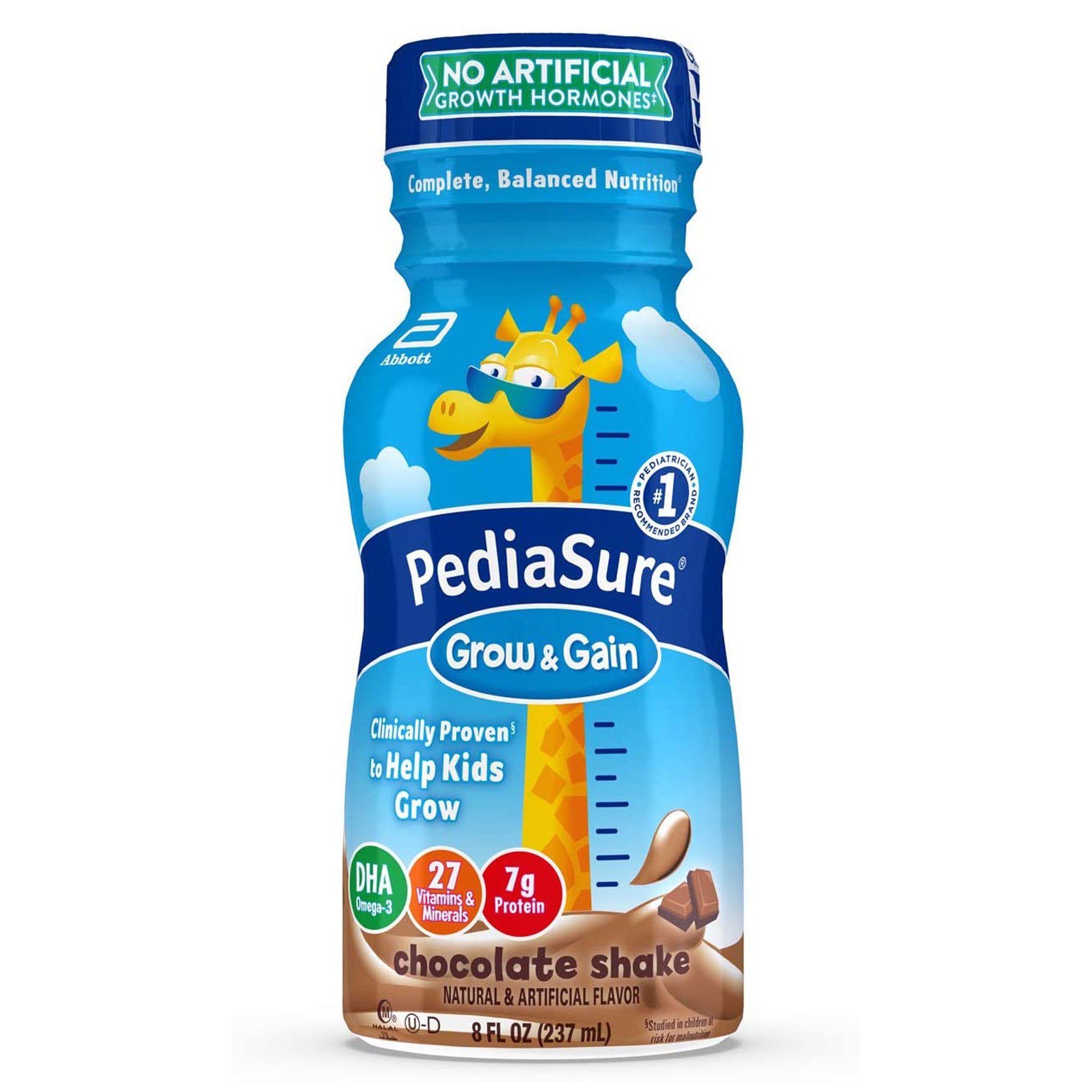 PediaSure® Grow & Gain Chocolate Pediatric Oral Supplement, 8 oz. Bottle