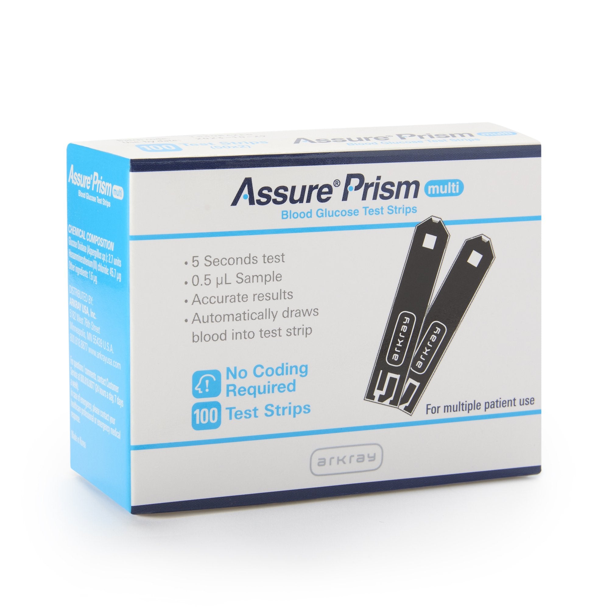 Blood Glucose Test Strips Assure® 100 Strips per Pack