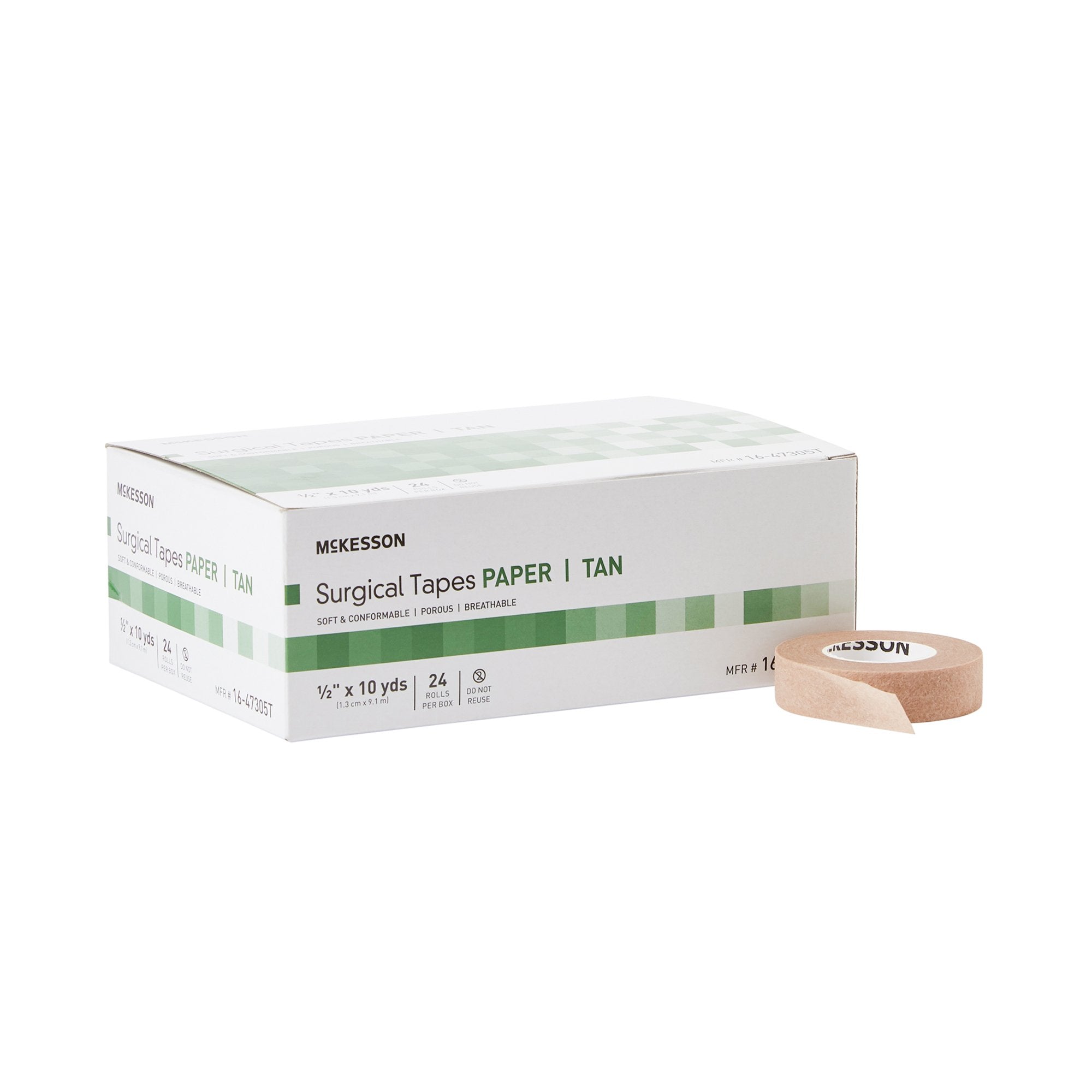 McKesson Paper Medical Tape, 1/2 Inch x 10 Yard, Tan