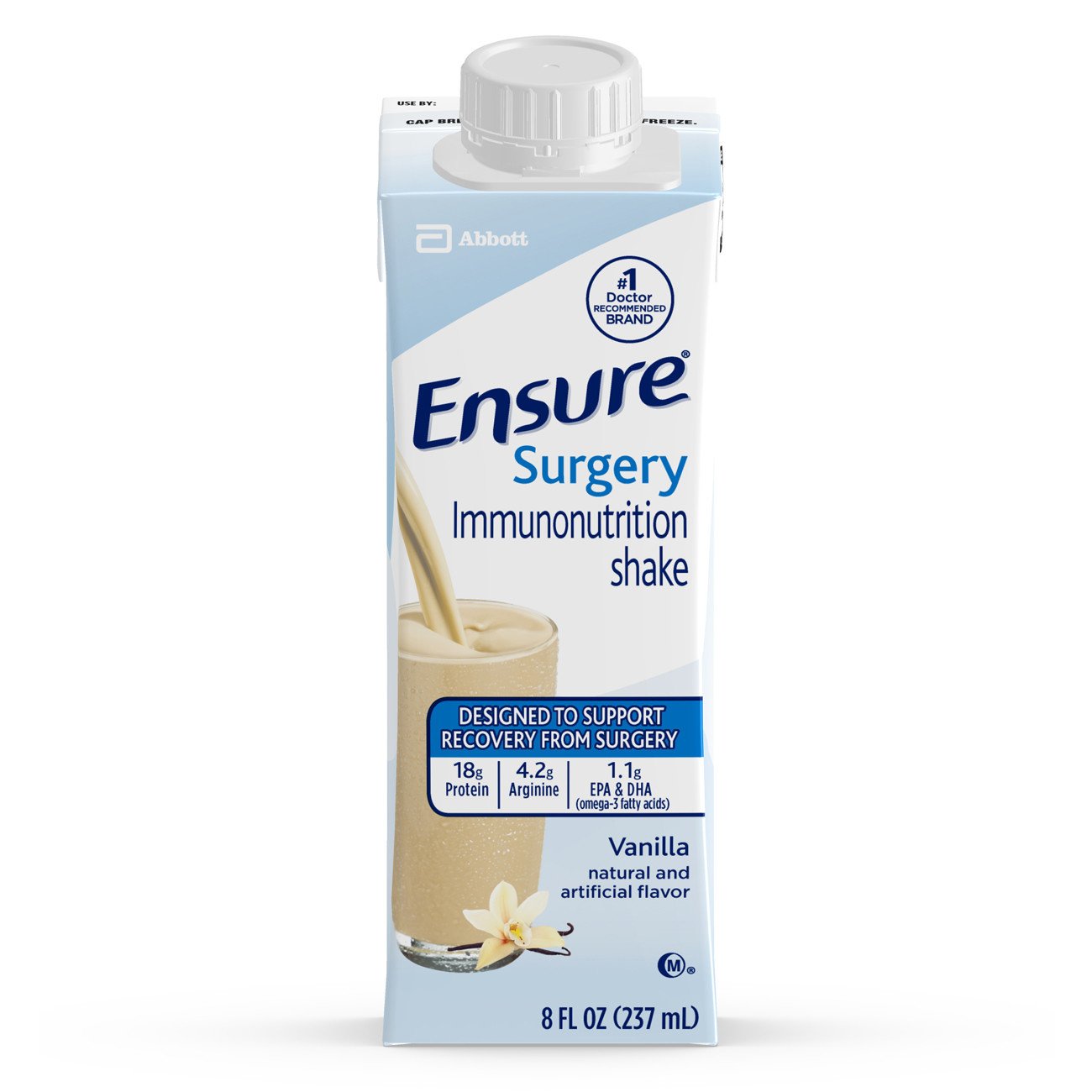 Oral Supplement Ensure® Surgery Immunonutrition Shake Vanilla Flavor Liquid 8 oz. Reclosable Carton