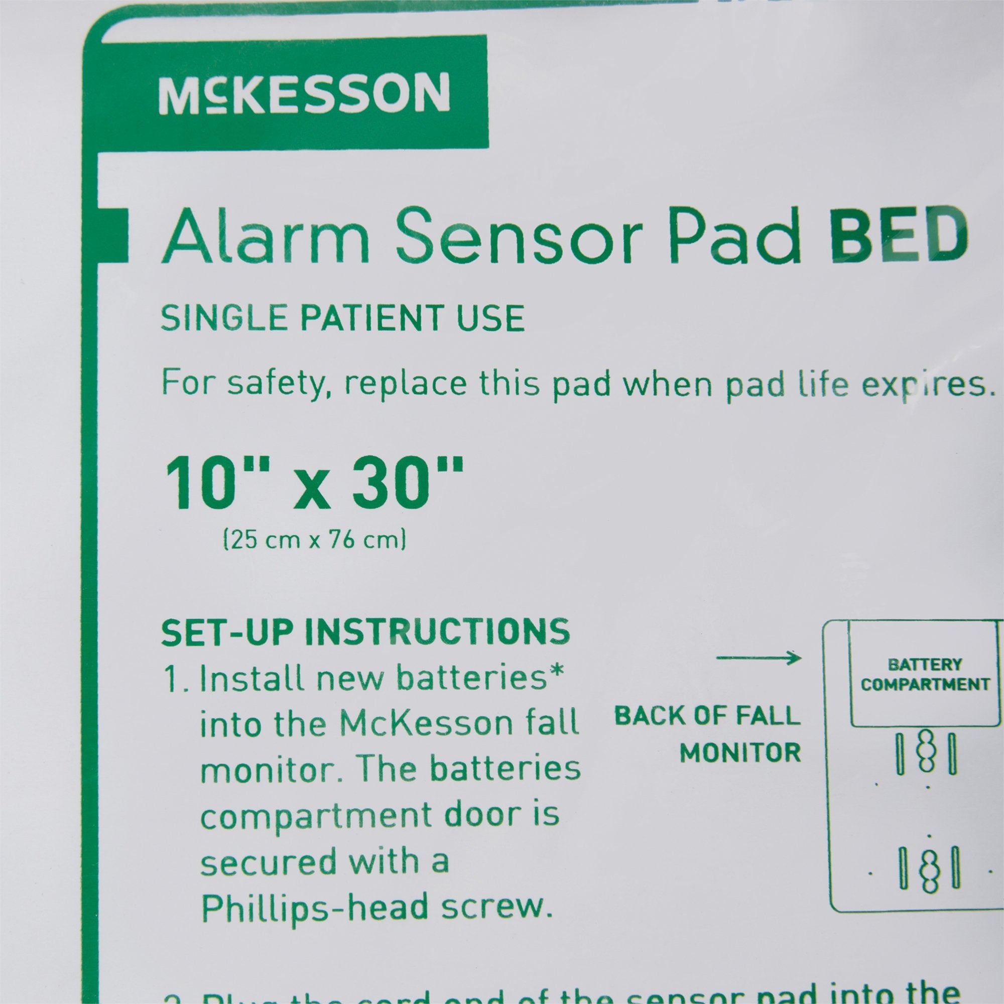 McKesson Bed Alarm Sensor Pad, 10 x 30 Inch