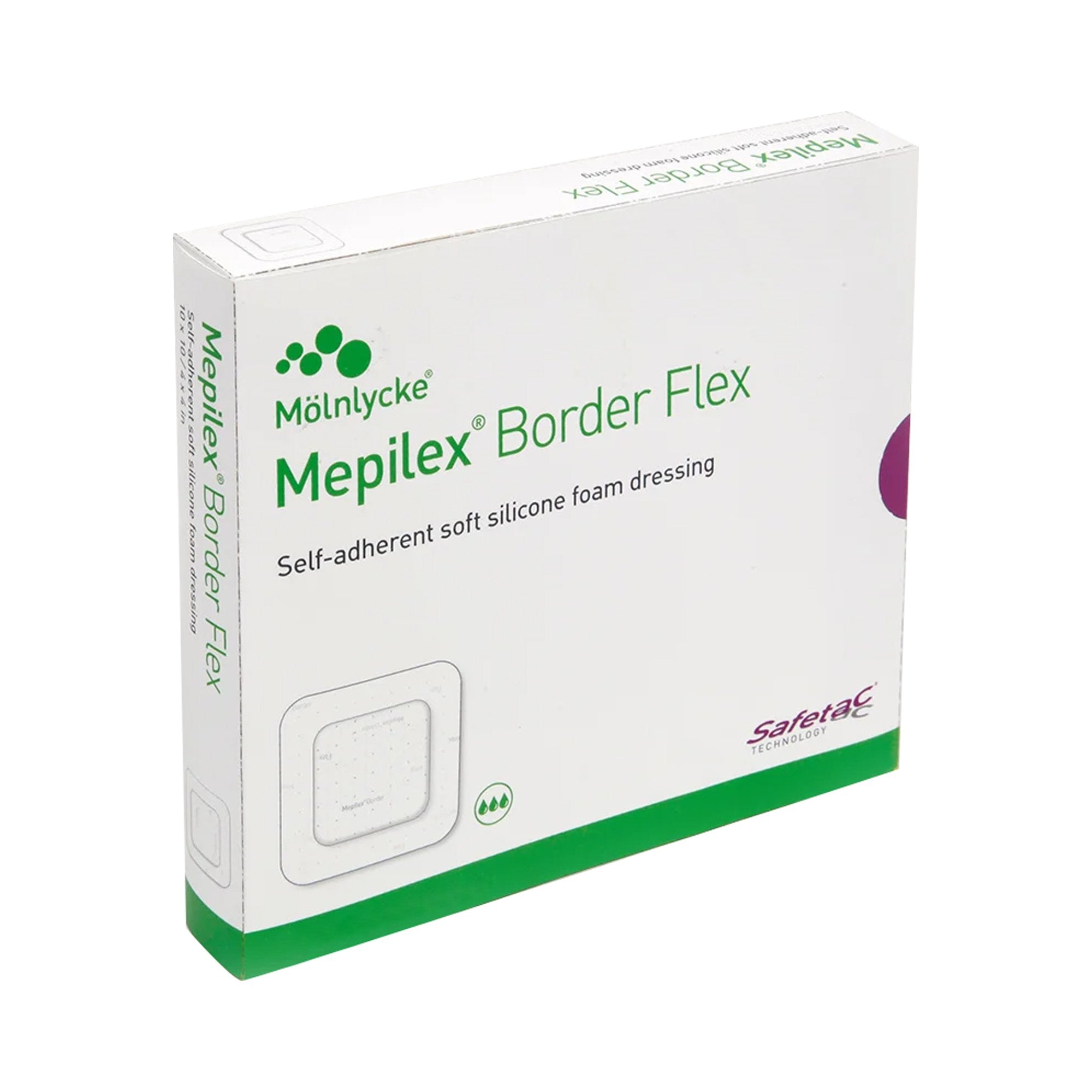 Foam Dressing Mepilex® Border Flex 5.1 X 6.3 Inch With Border Film Backing Silicone Adhesive Oval Sterile