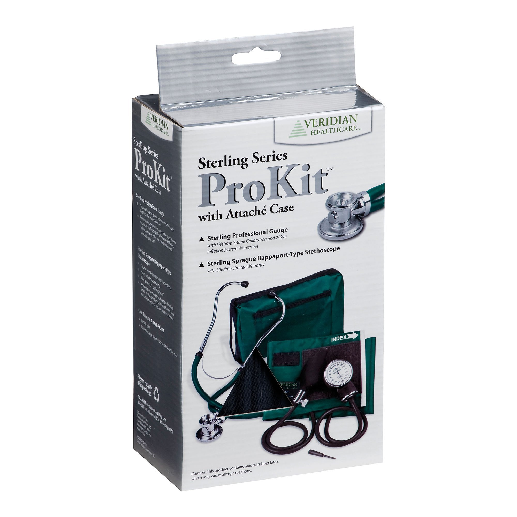 Sterling Series ProKit™ Aneroid Sphygmomanometer with Stethoscope, Hunter Green