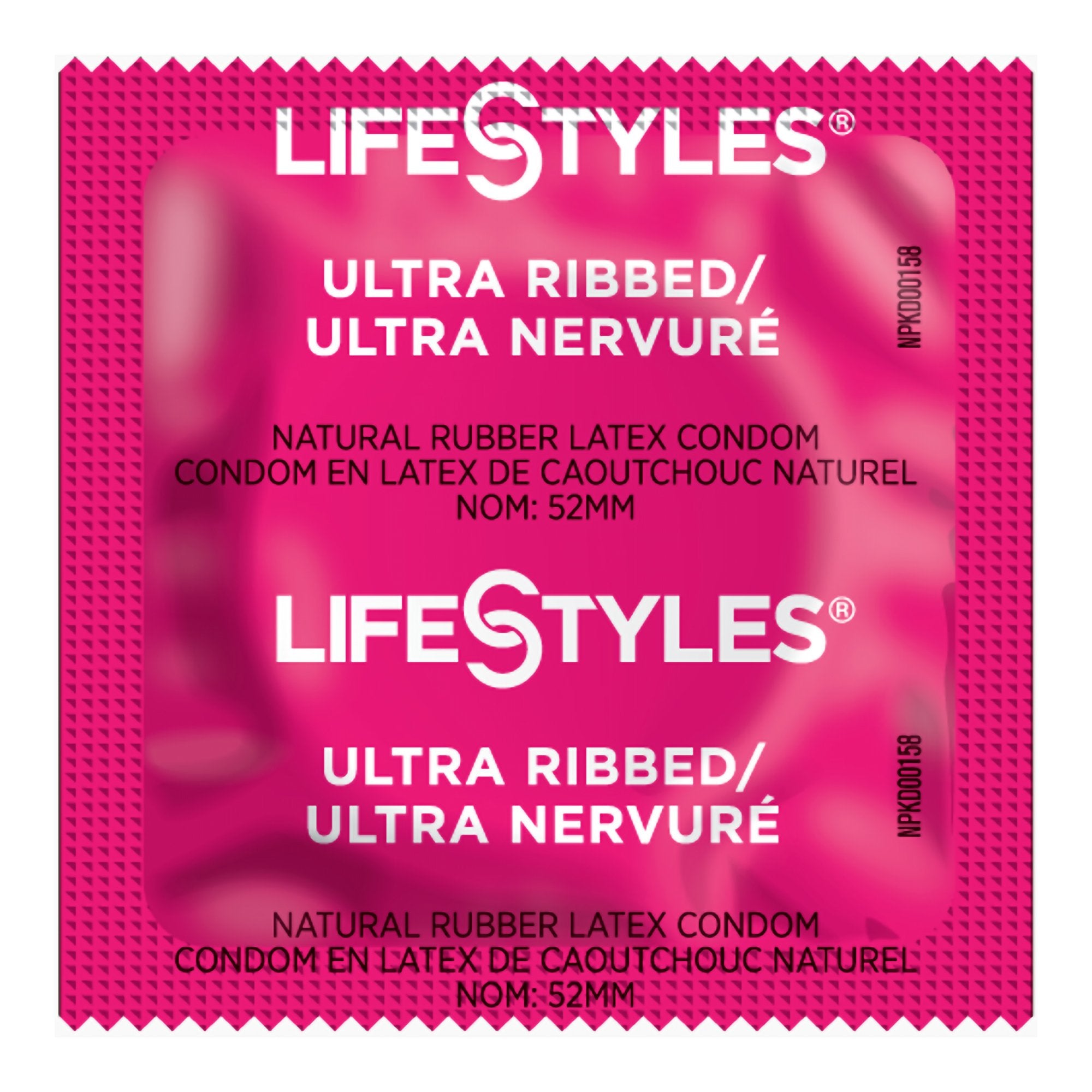 Lifestyles® Ultra Ribbed Lubricated Latex Condom