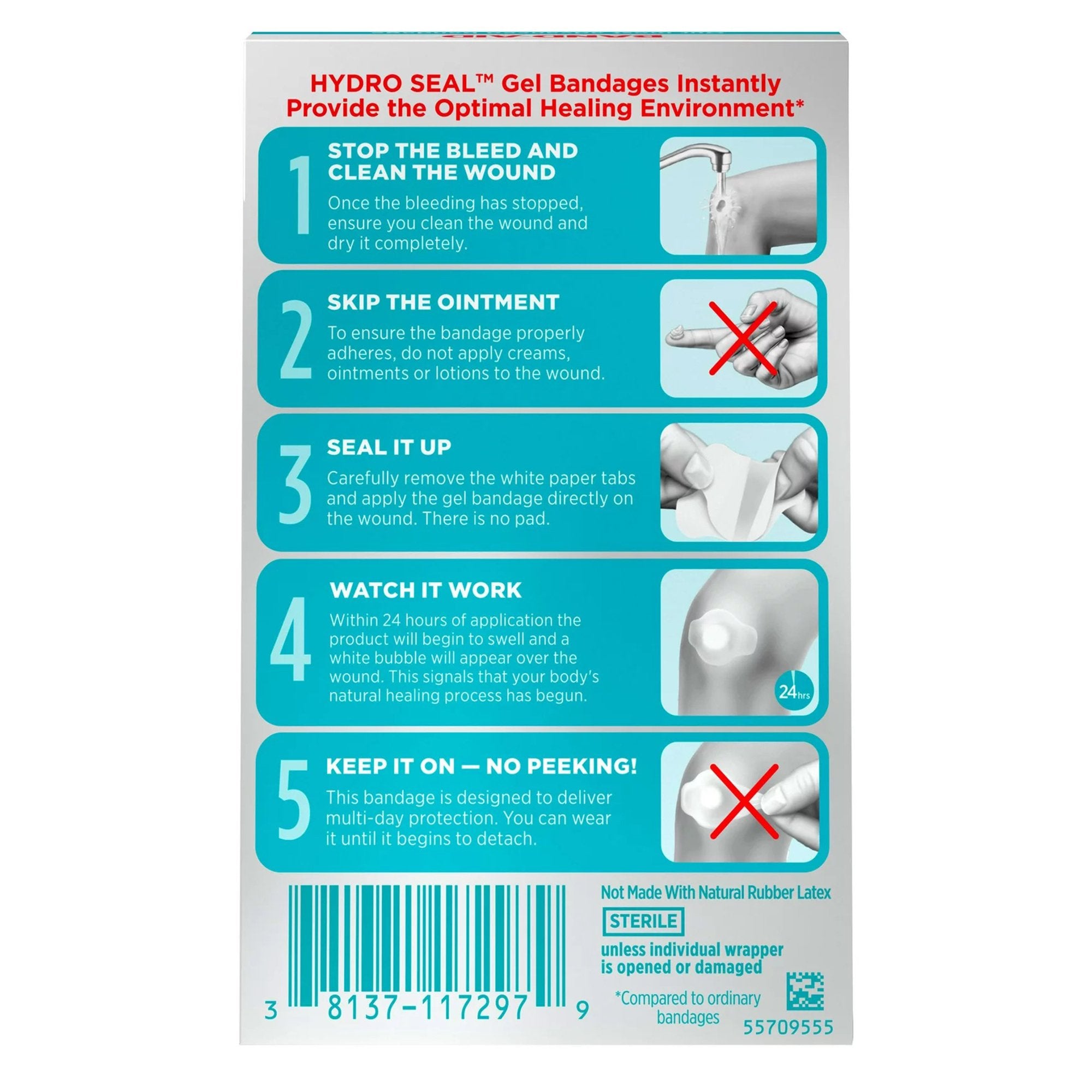 Band-Aid® Hydro Seal All-Purpose Hydrocolloid Gel Bandages