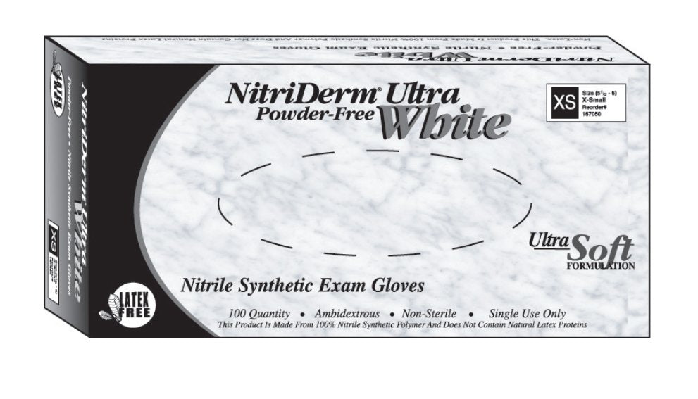 NitriDerm® Ultra White Nitrile Exam Glove, Small