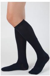 Compression Stocking Health Support® Knee High Size E / Regular Black Closed Toe