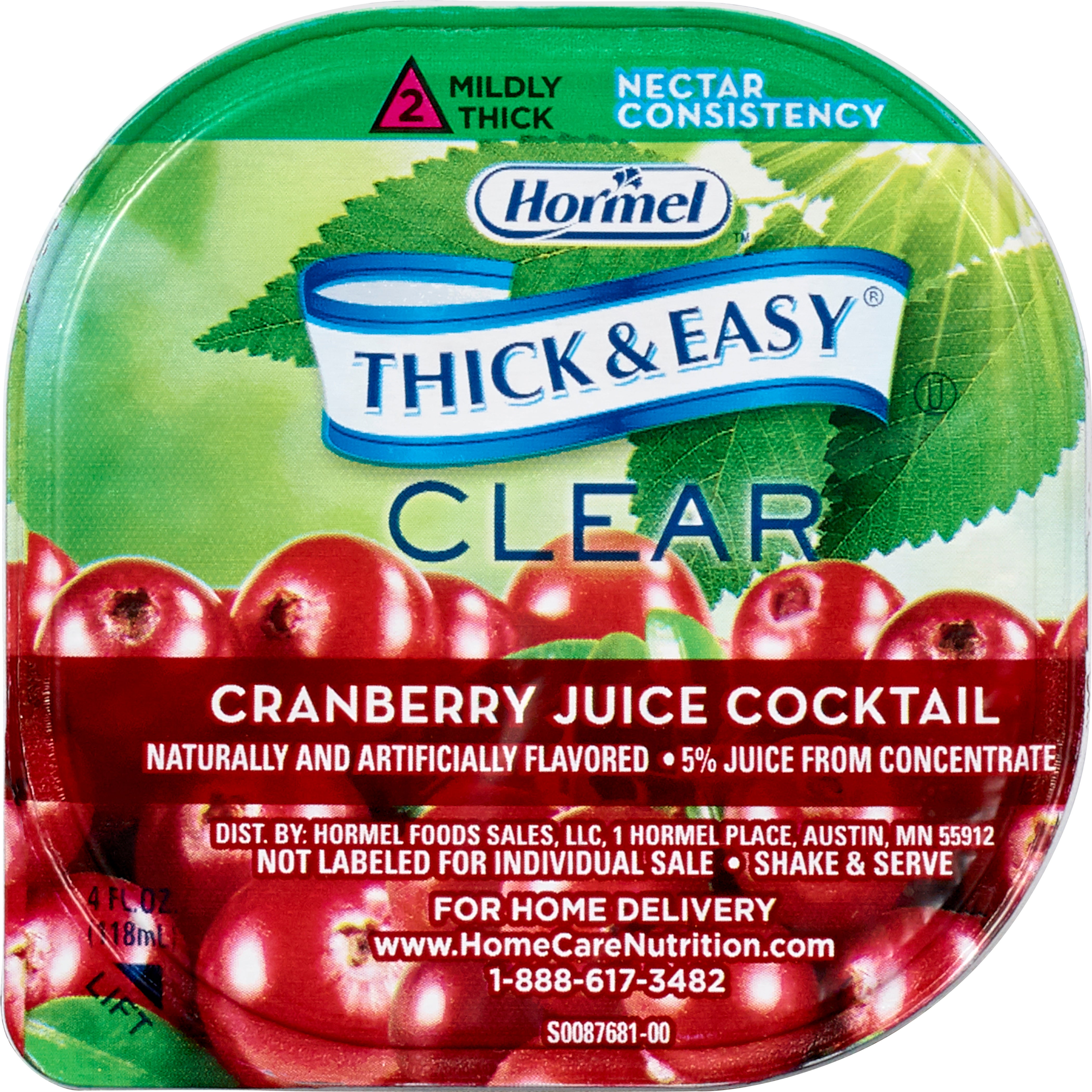 Thickened Beverage Thick & Easy® 4 oz. Portion Cup Cranberry Juice Cocktail Flavor Liquid IDDSI Level 2 Mildly Thick