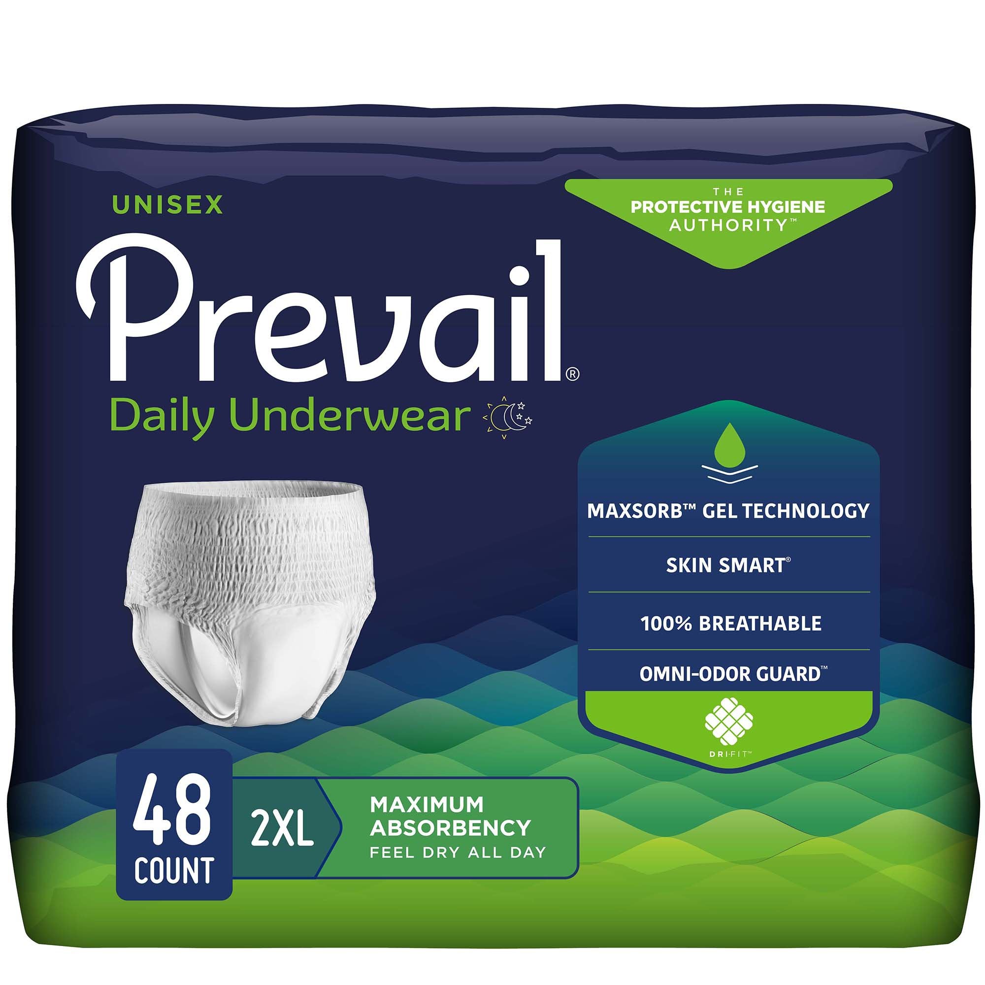 Prevail® Daily Underwear Maximum Absorbent Underwear, Extra Extra Large