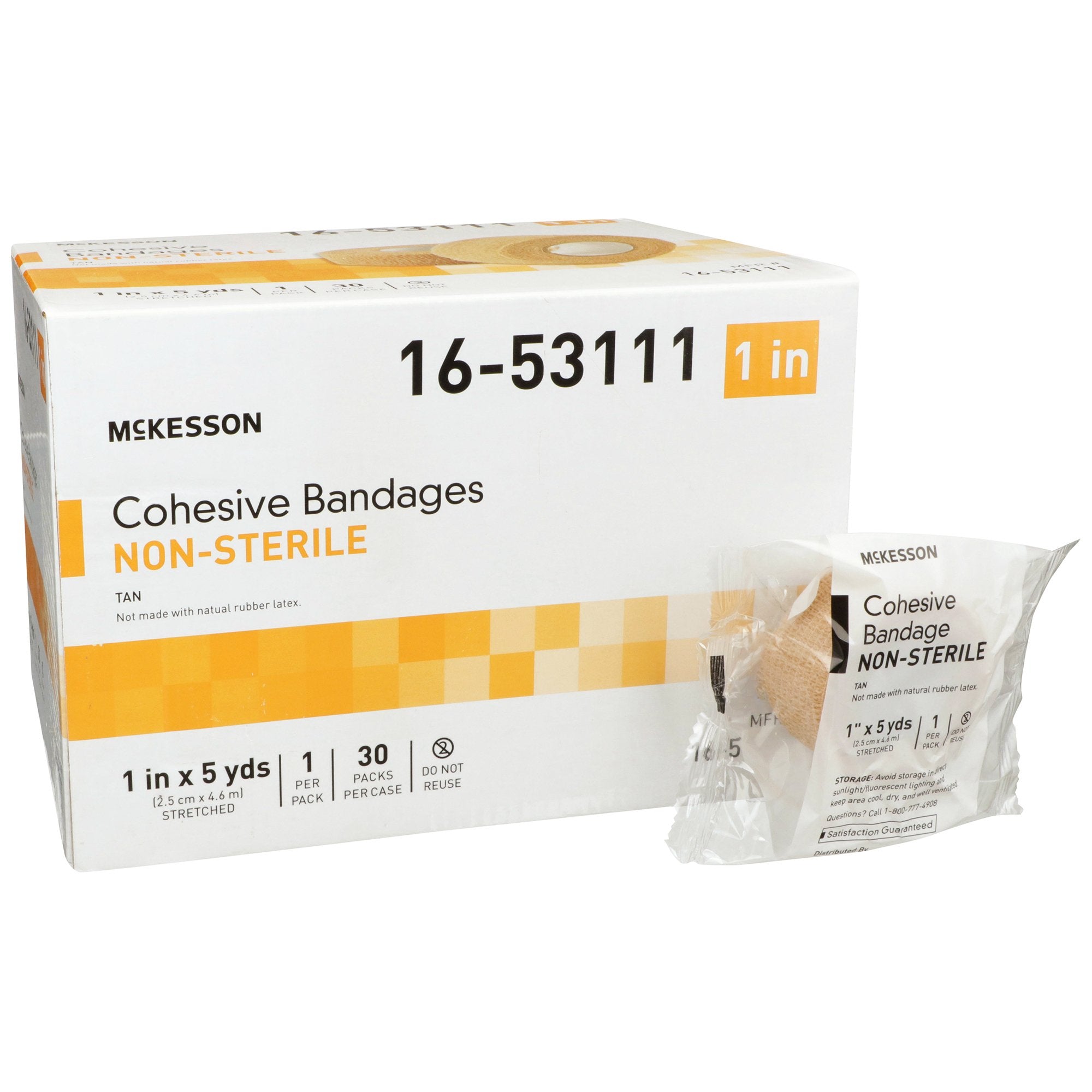 McKesson Self-adherent Closure Cohesive Bandage, 1 Inch x 5 Yard