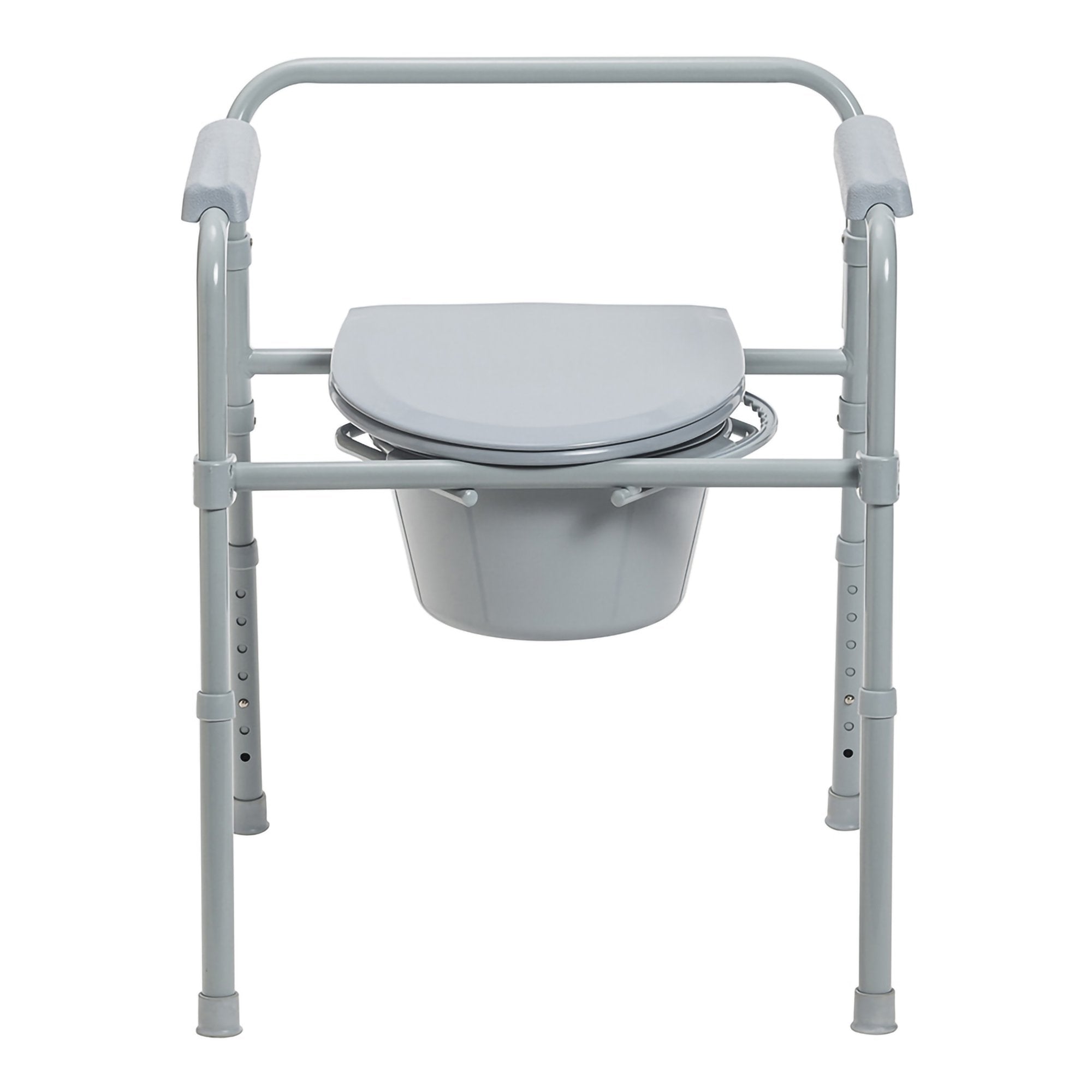 McKesson Folding Fixed Arm Steel Commode Chair