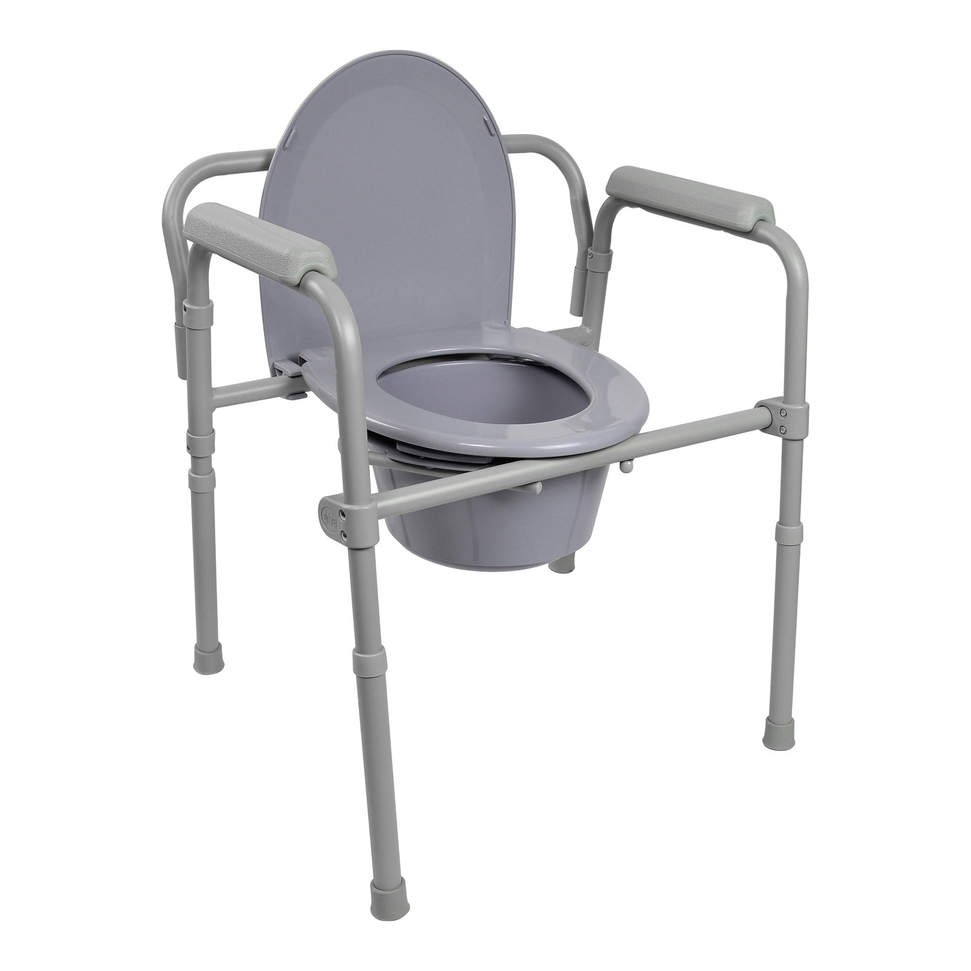 McKesson Folding Fixed Arm Steel Commode Chair