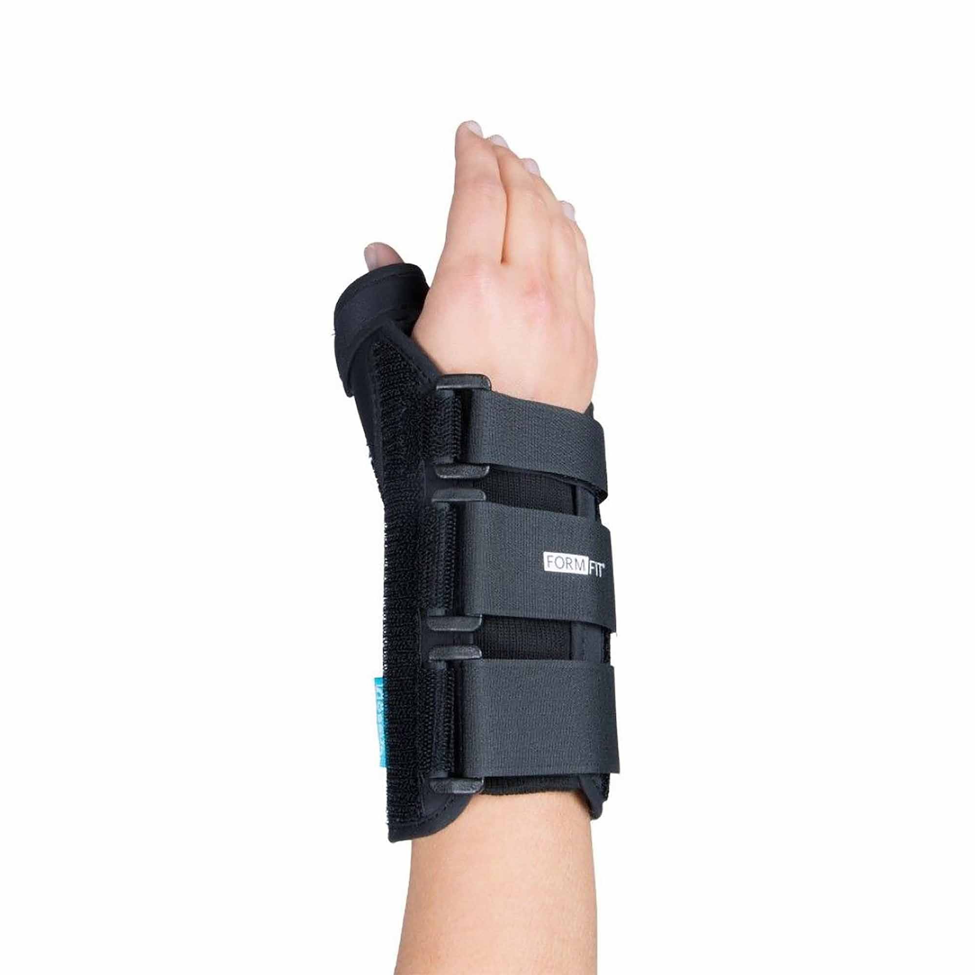 Wrist Brace with Thumb Spica Ossur® Formfit® Aluminum / Cotton / Polyester Left Hand Black Small