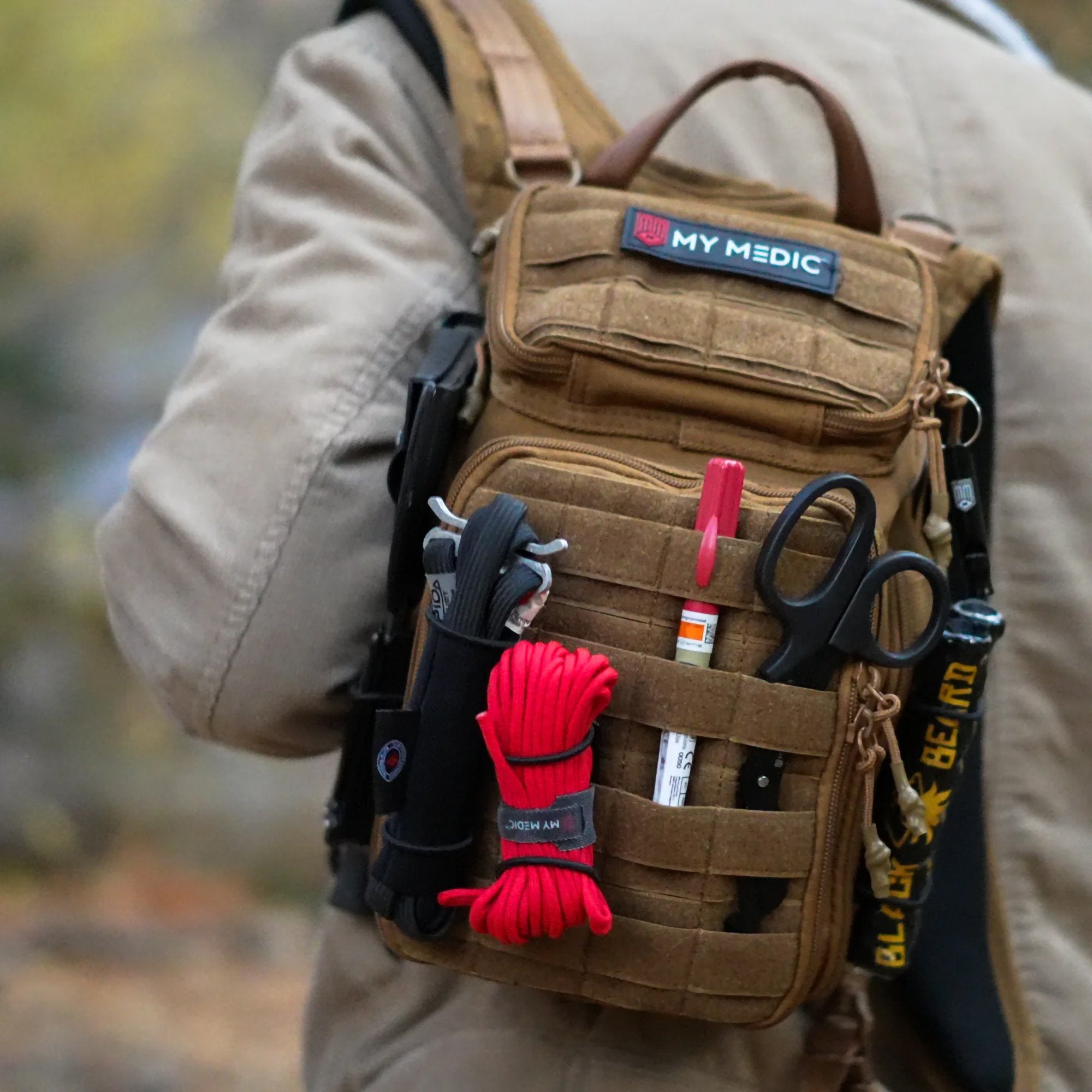 First Aid Kit My Medic™ RECON Pro Red Nylon Backpack