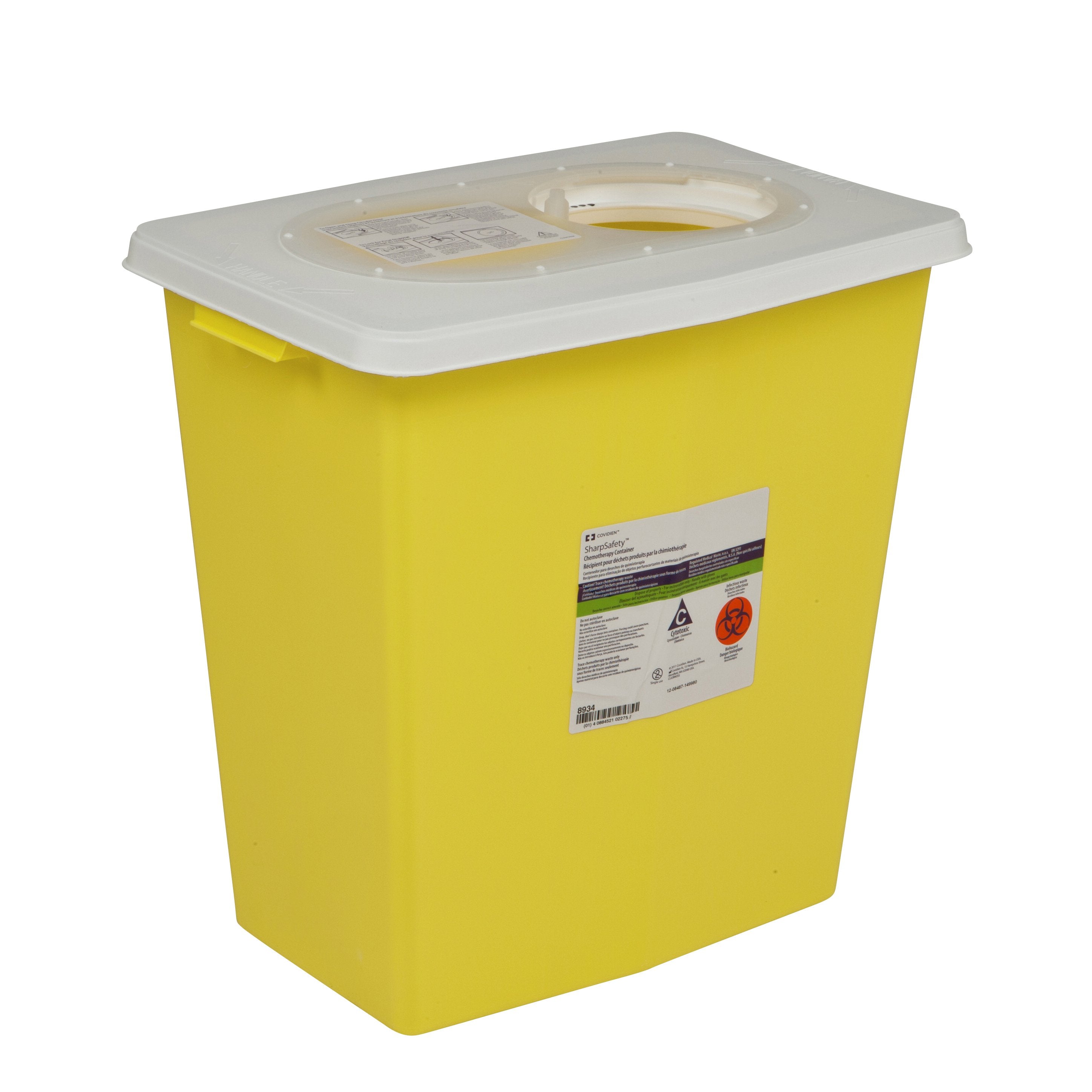 SharpSafety™ Chemotherapy Waste Container, 12 Gallon, 18¾ x 18¼ x 12¾ Inch