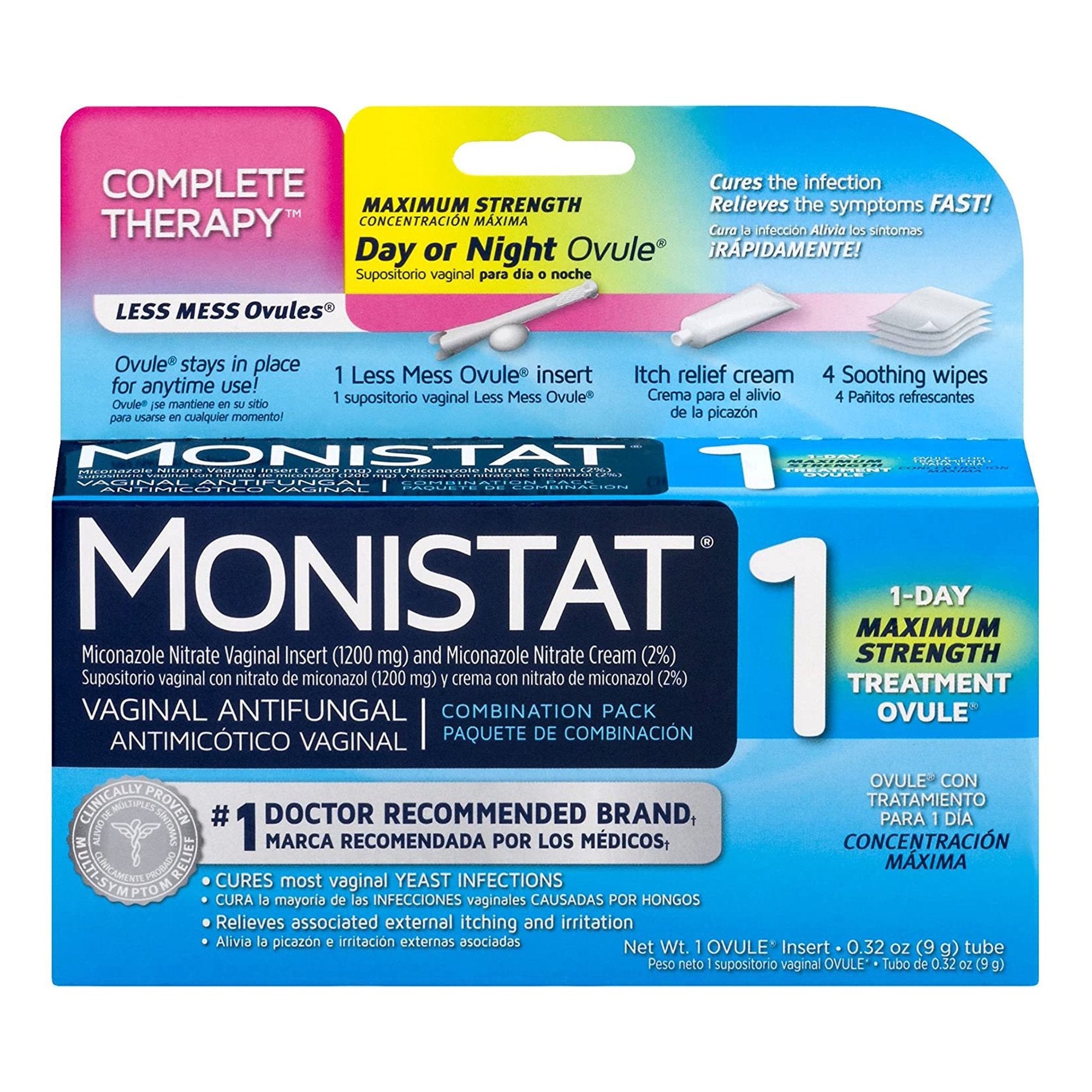 Monistat® 1 Vaginal Antifungal Combination Pack Day or Night Ovule®