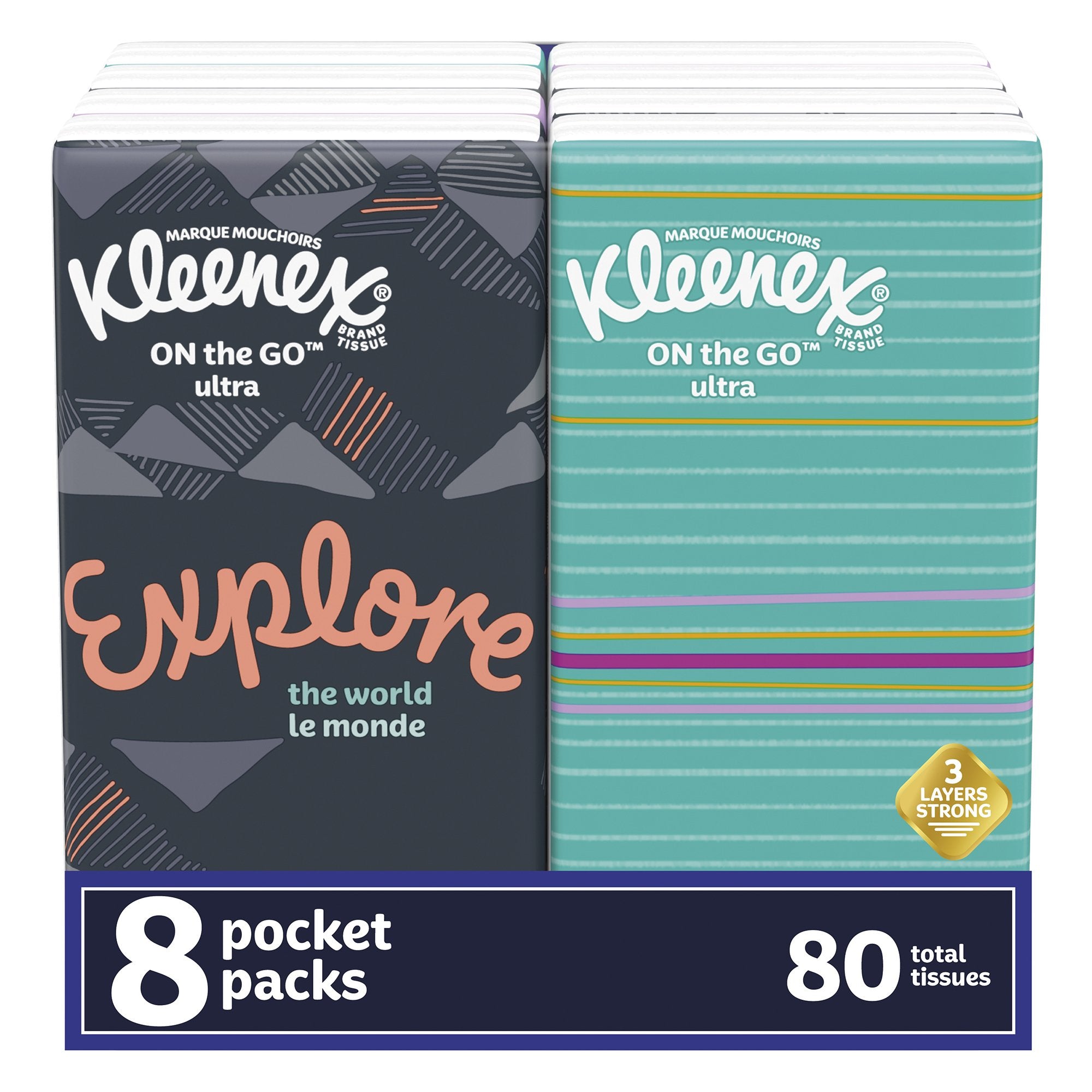 Kleenex® Pocket Pack Facial Tissue, 10 per Pack