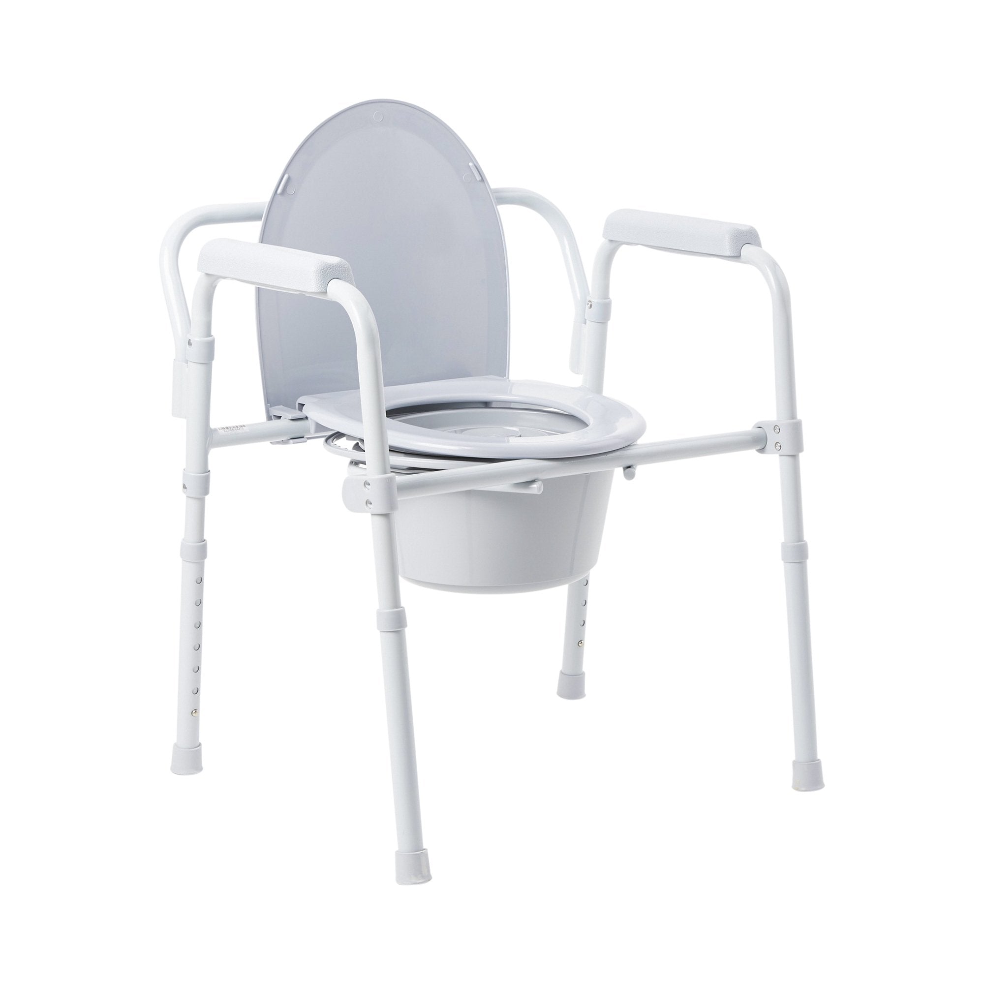 McKesson Folding Fixed Arm Steel Commode Chair, 16-2/3 – 22½ Inch Height